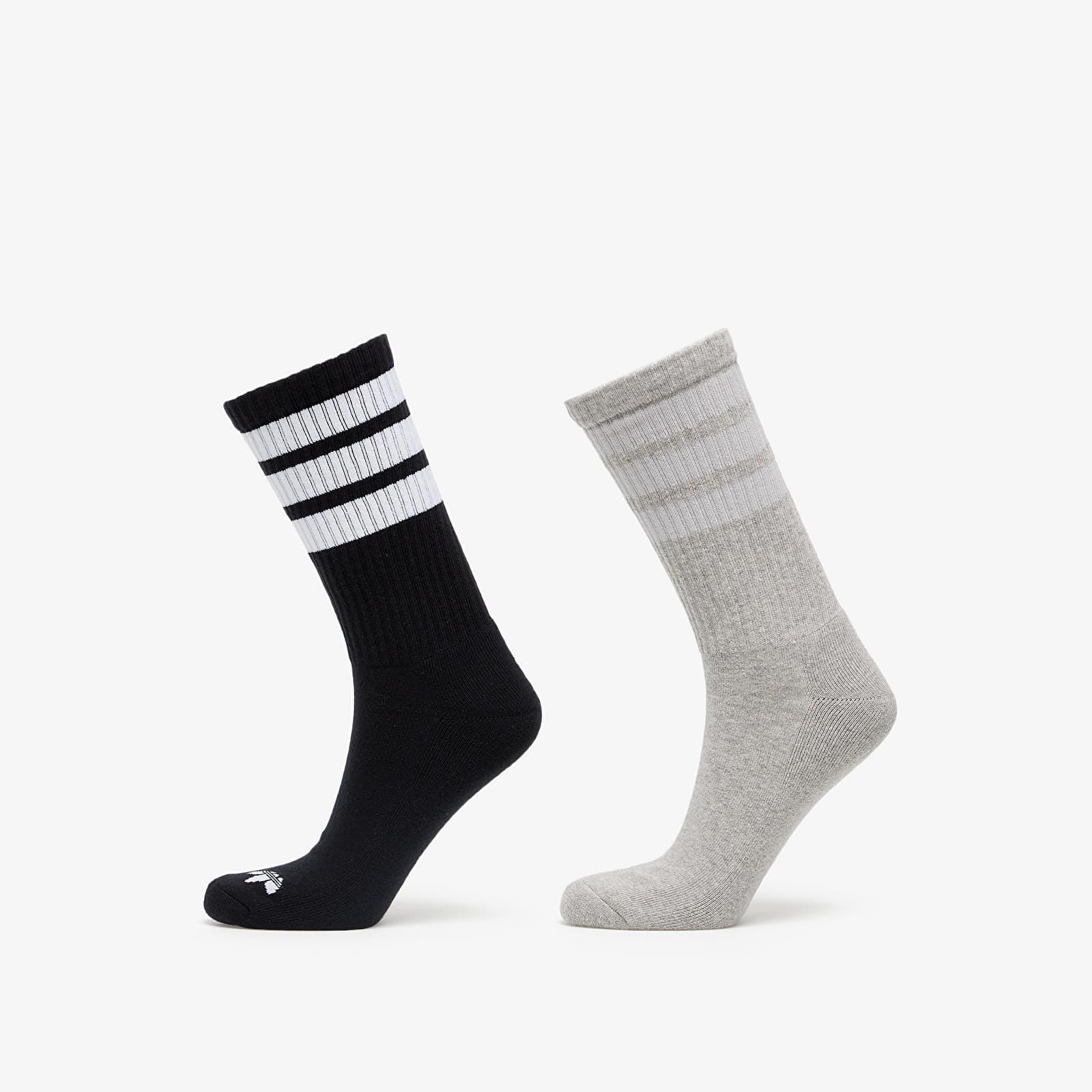 adidas Originals Adidas 3-stripes Crew Socks 2-pack Black/ Grey | Lyst
