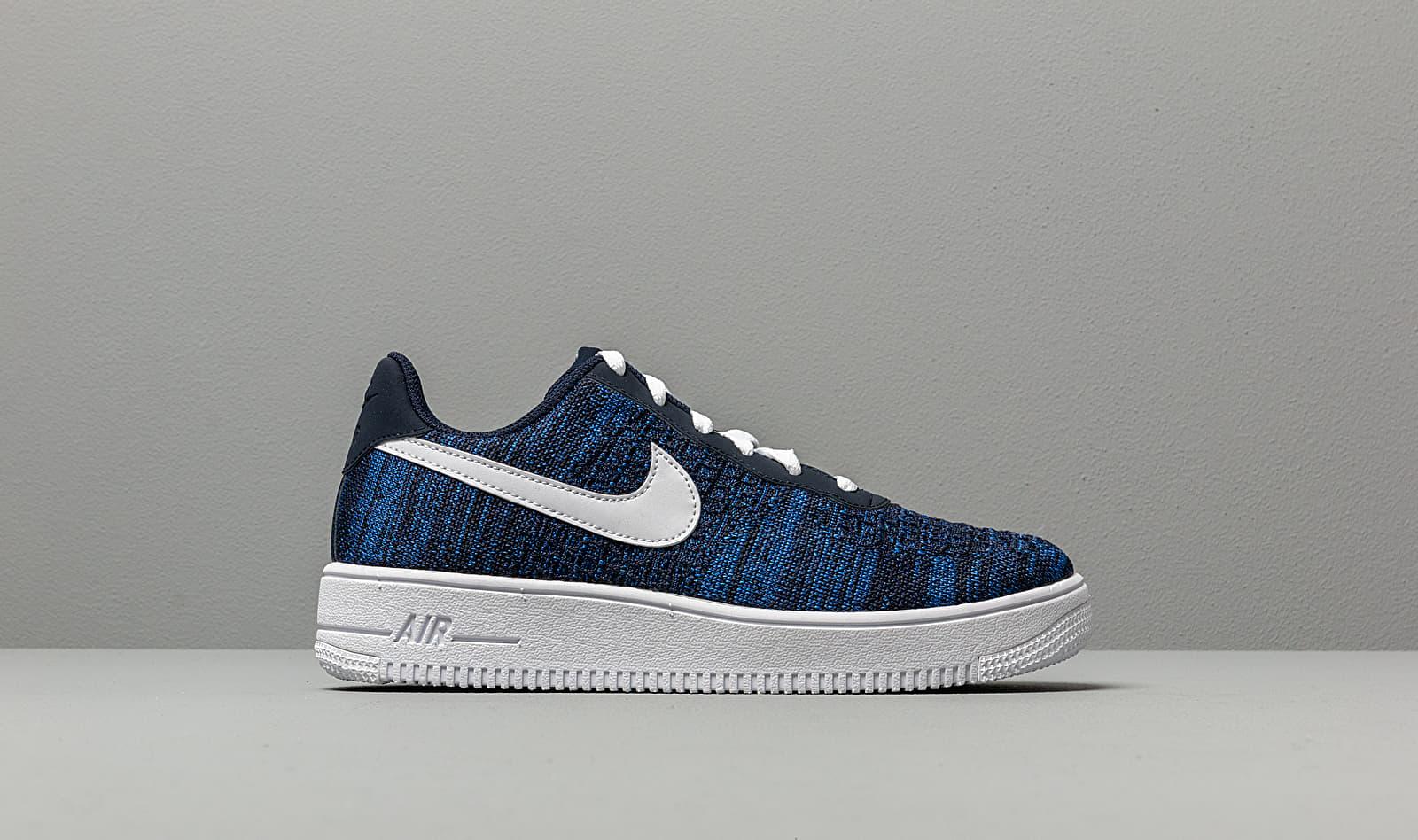 Nike Air Force 1 Flyknit 2.0 (gs) College Navy/ White-obsidian in Blue -  Lyst