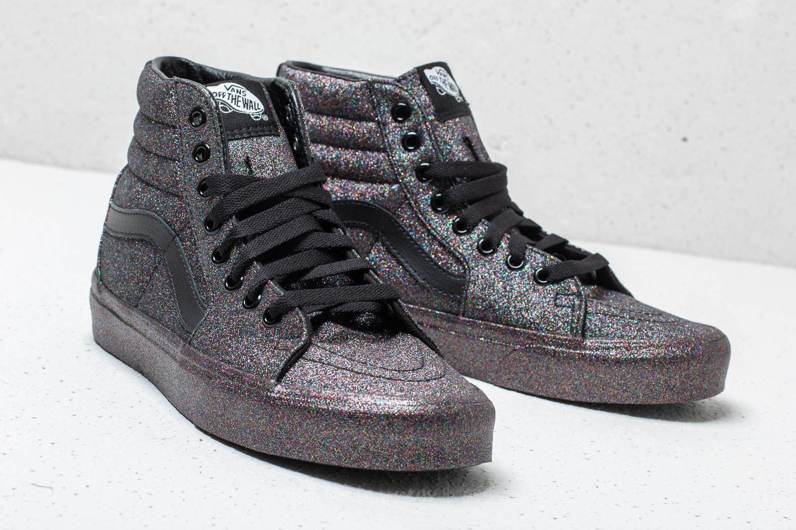 black rainbow glitter vans