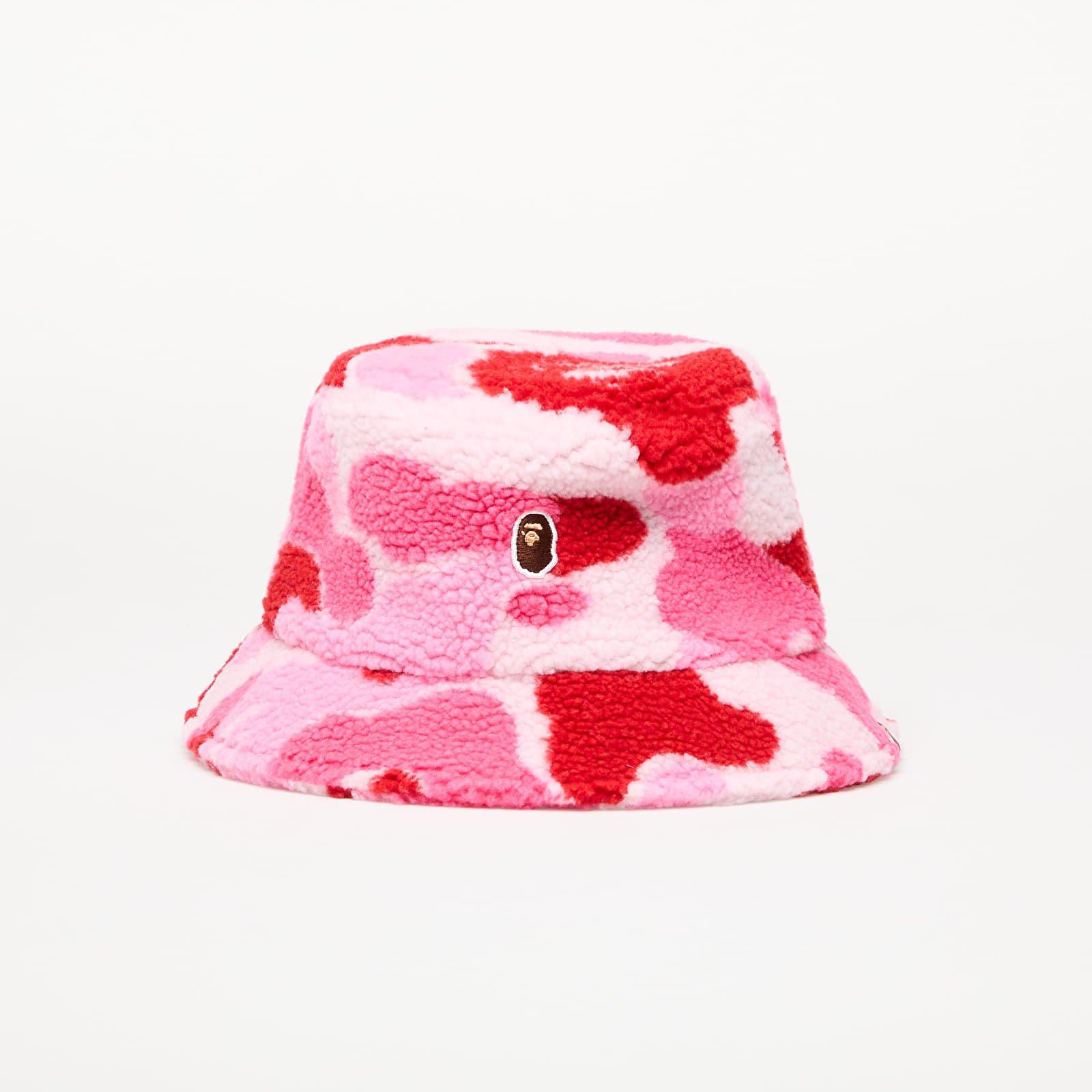 A Bathing Ape Abc Camo Boa Fleece Bucket Hat M in Pink | Lyst
