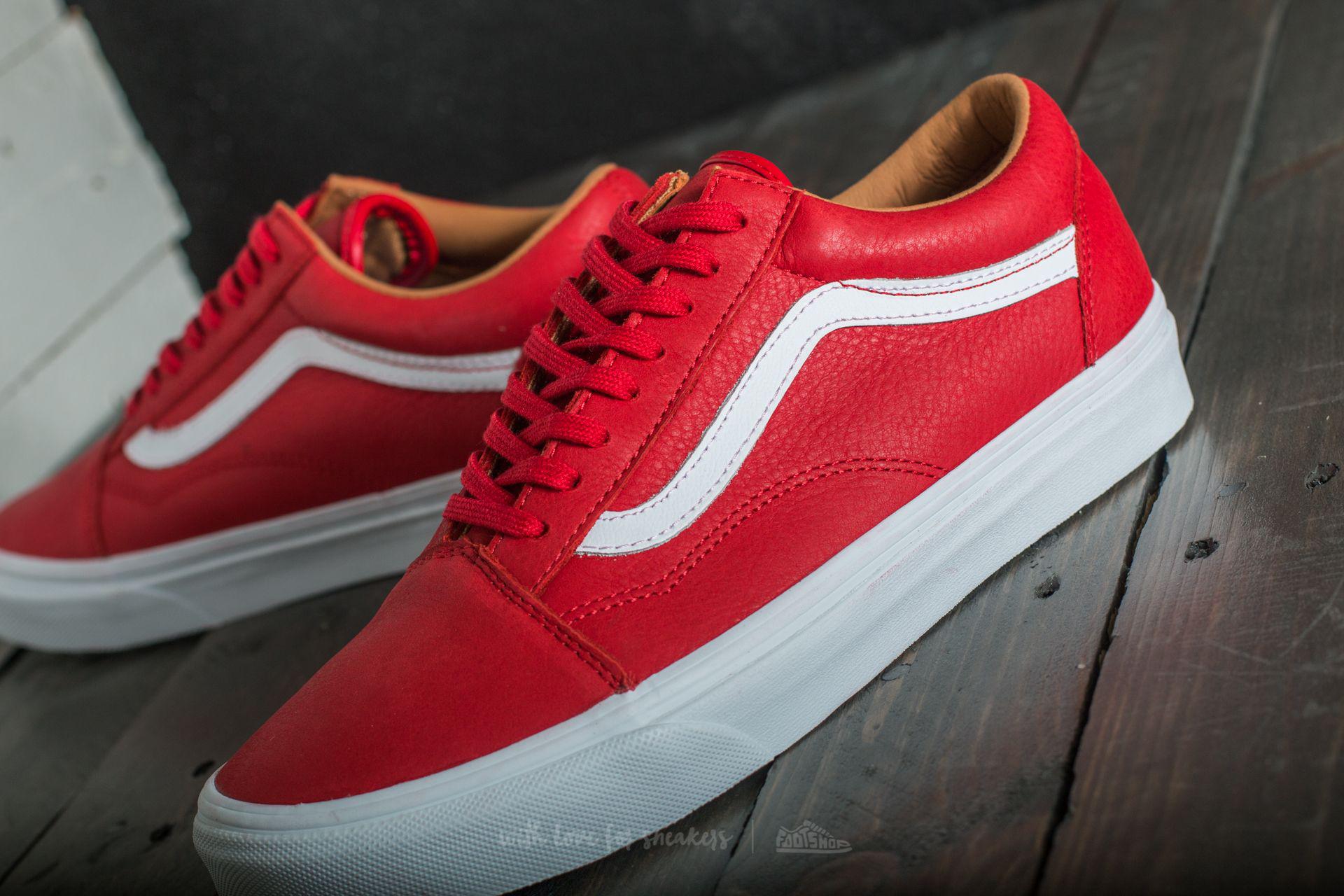 Vans Old Skool Premium Leather Racing Red True White For Men Lyst