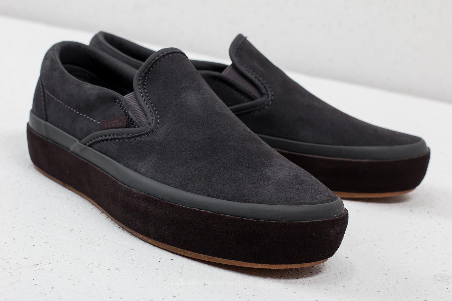 Vans Multicolor Classic Slip-on Platform (suede Outsole) Asphalt/ Licorice Vans Multicolor Classic Slip-on Platform (suede Outsole) Asphalt/ Licorice