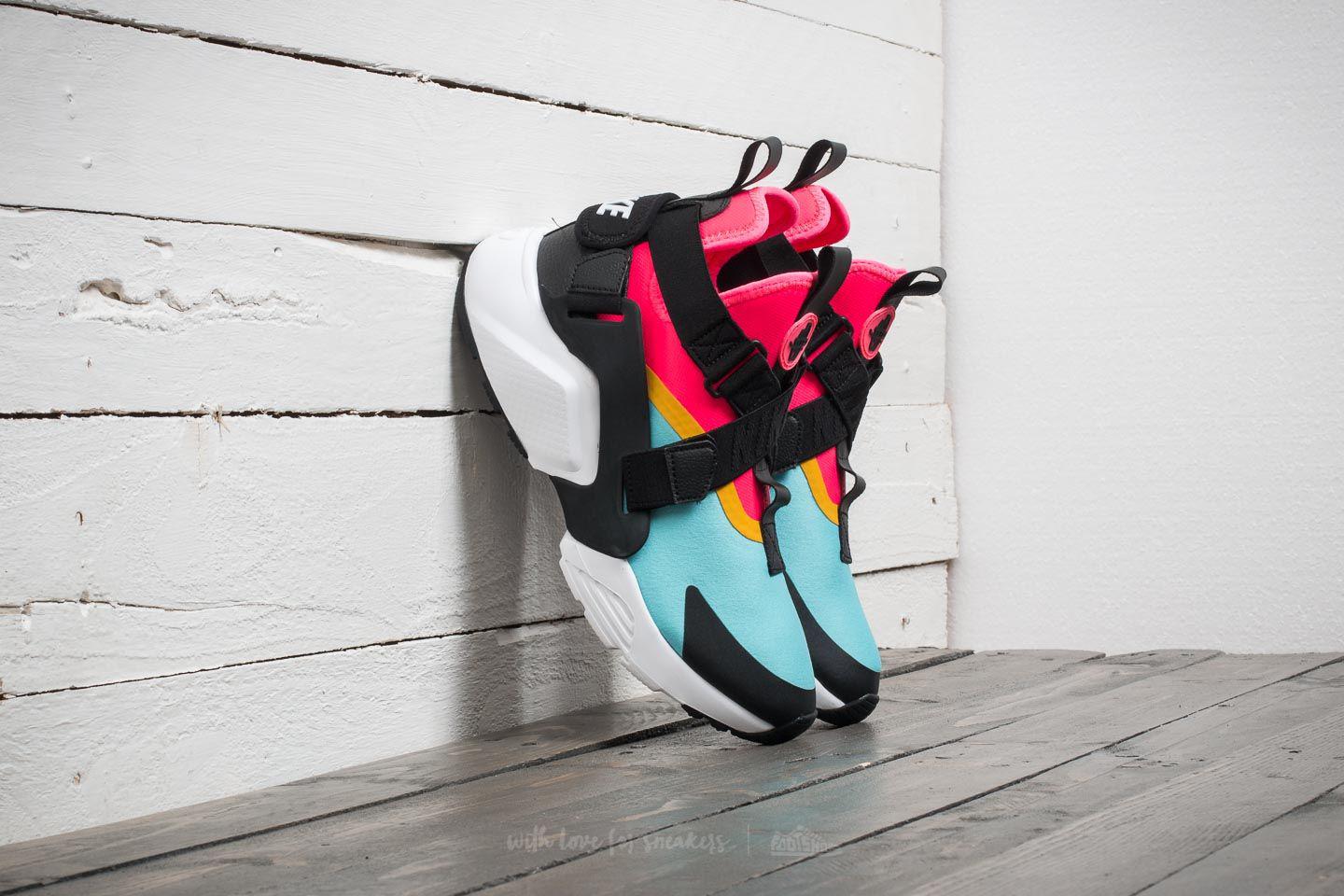 women's air huarache city (aqua black pink sulfur)