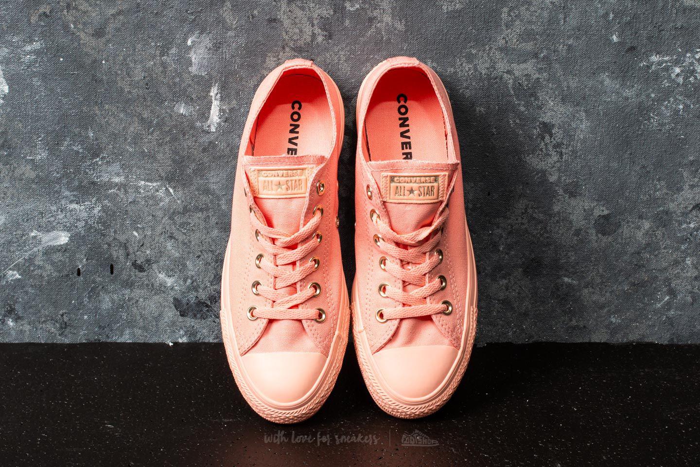 Converse Canvas Chuck Taylor All Star Ox Pale Coral/ Pale Coral/ Gold | Lyst