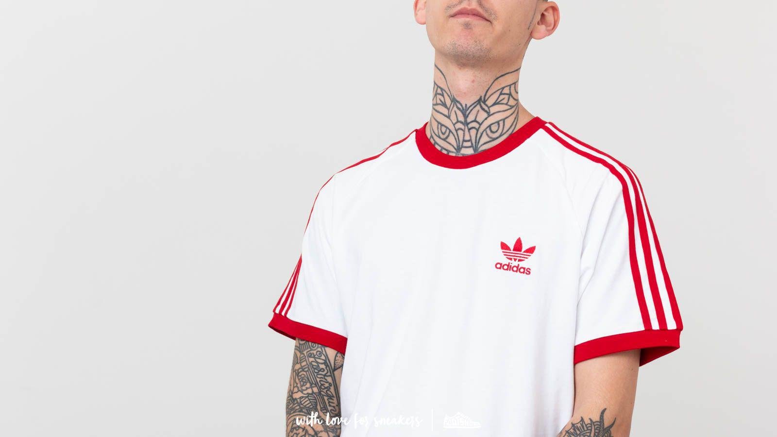 adidas Originals STRIPES TEE UNISEX - T-shirt imprimé - red/rouge
