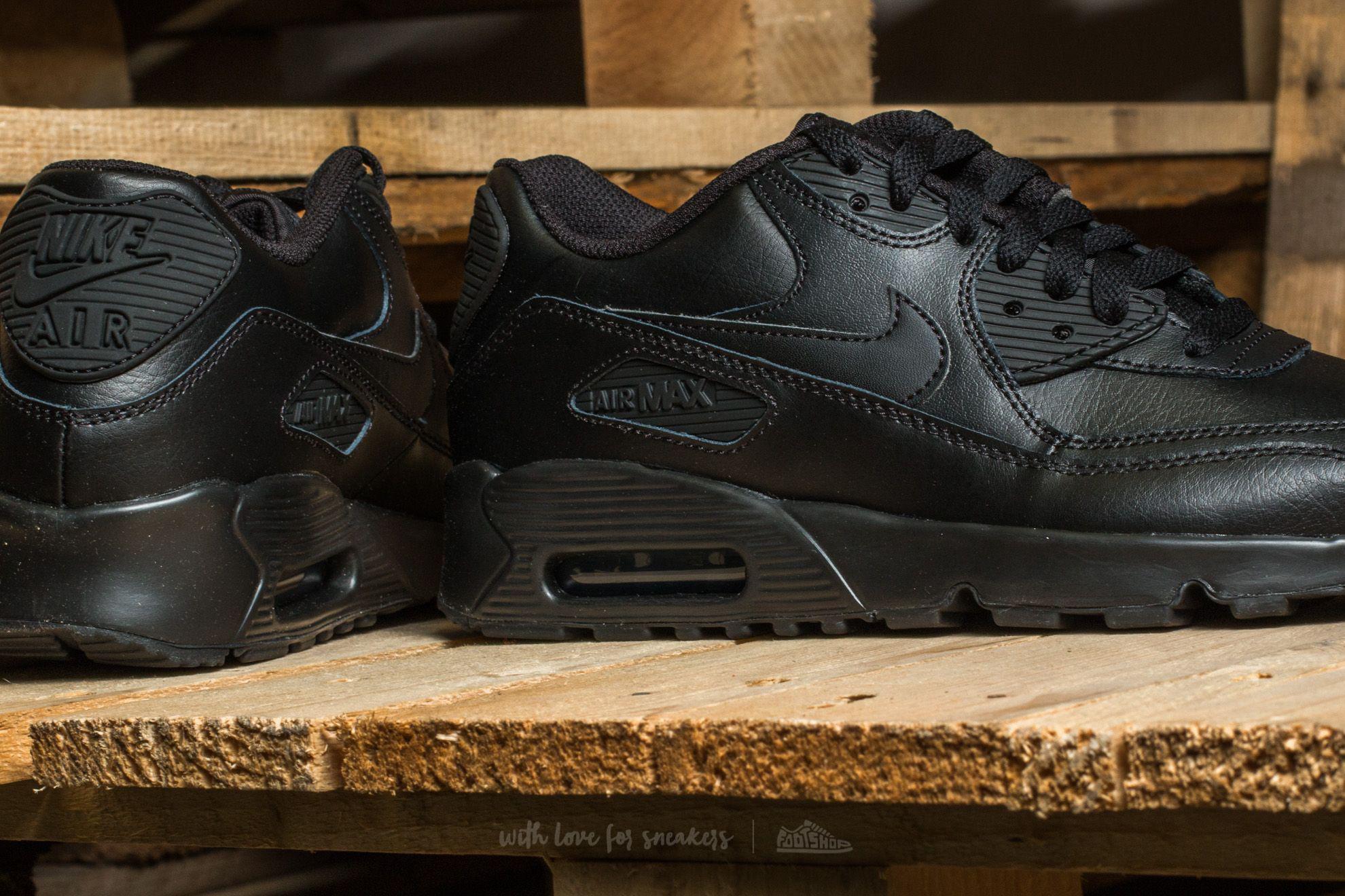nike air max 90 black leather mens
