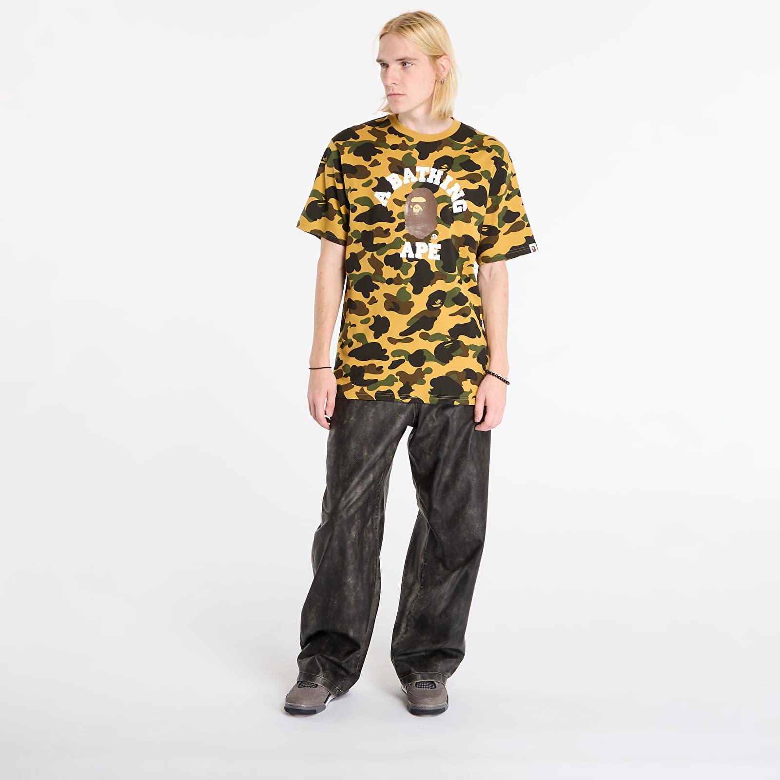 A Bathing Ape T-Shirt 1St Camo College Tee in Black | Lyst