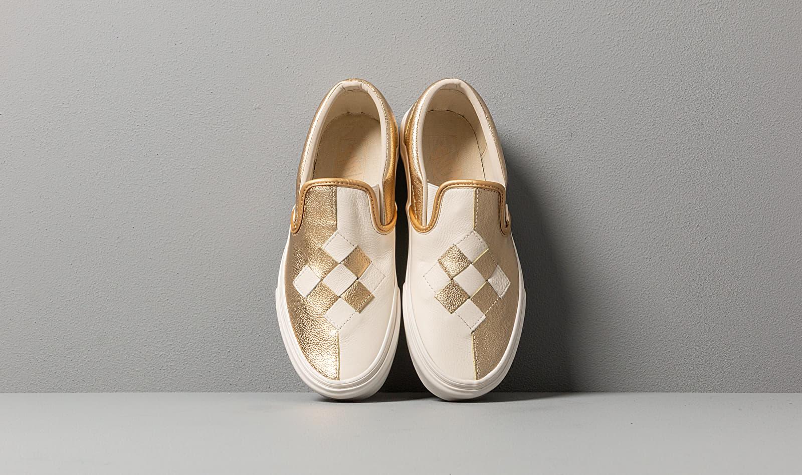 woven leather slip on vans