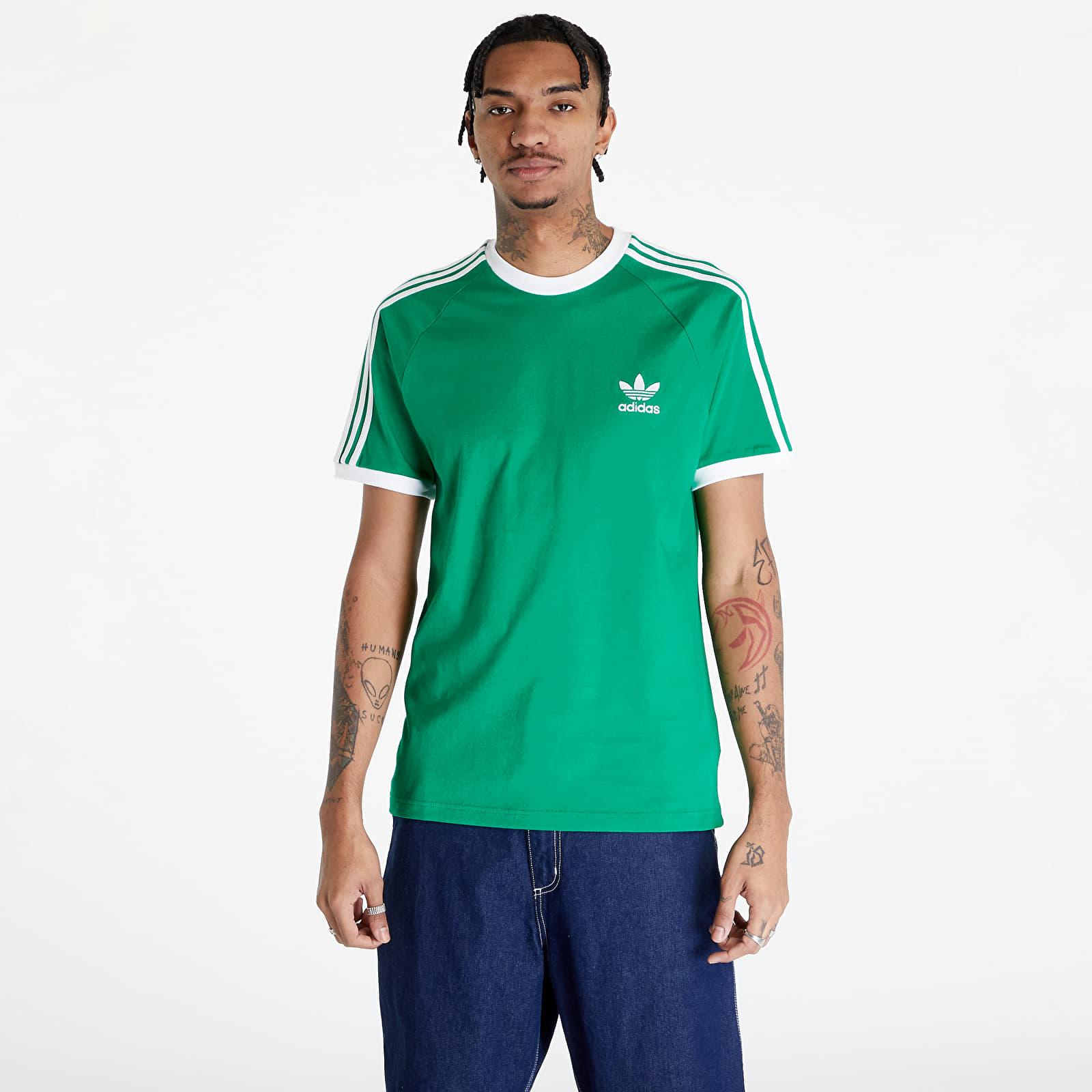 adidas Originals T Shirt Adidas Adicolor Classics 3 Stripes Tee in Green for Men Lyst