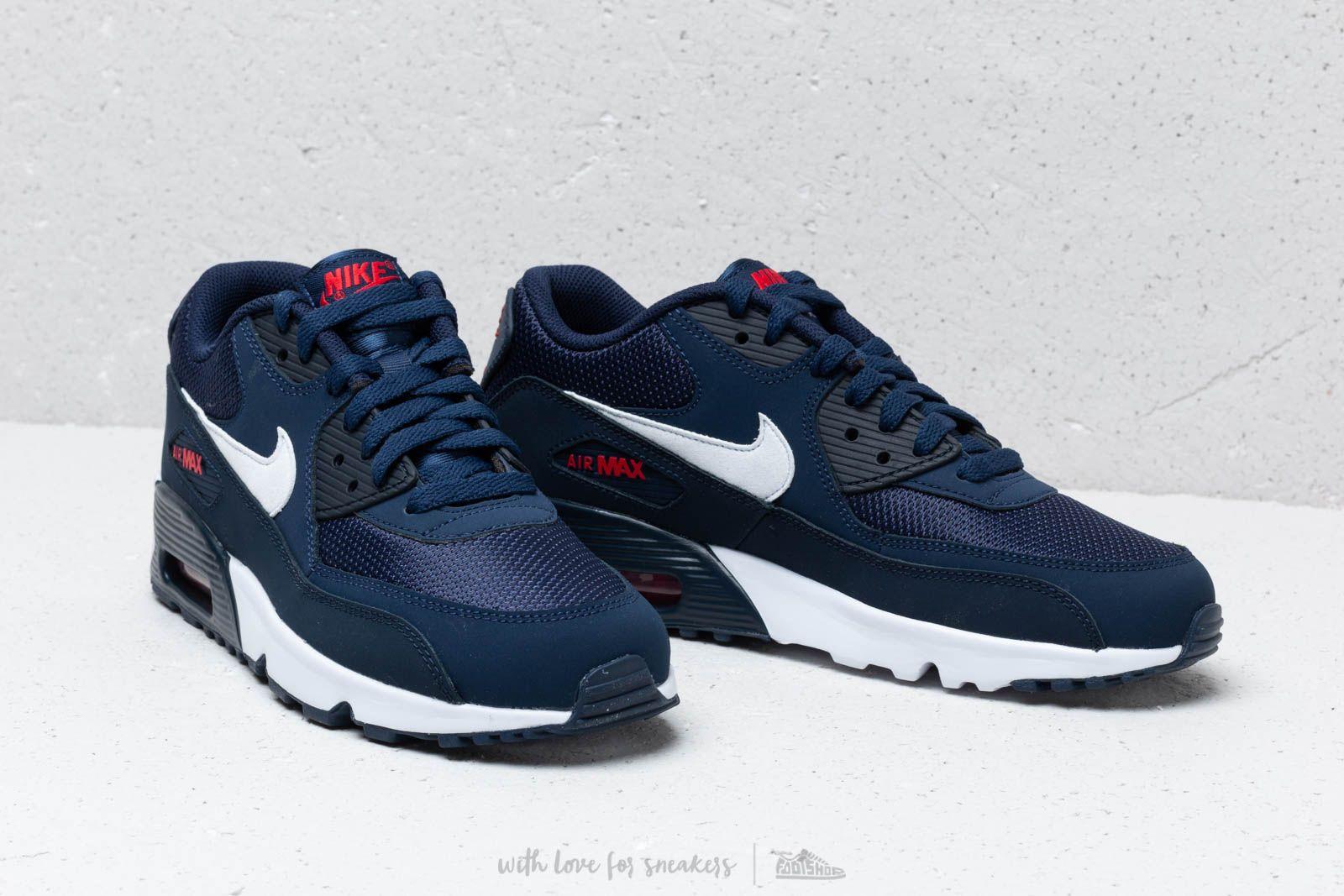 nike air max 90 navy blue and red