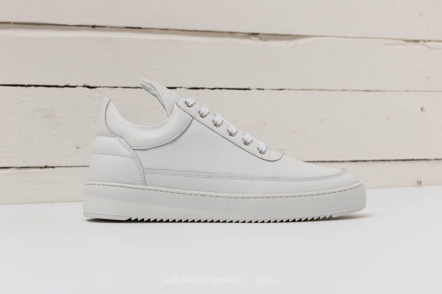 low mondo ripple nappa perforated all white