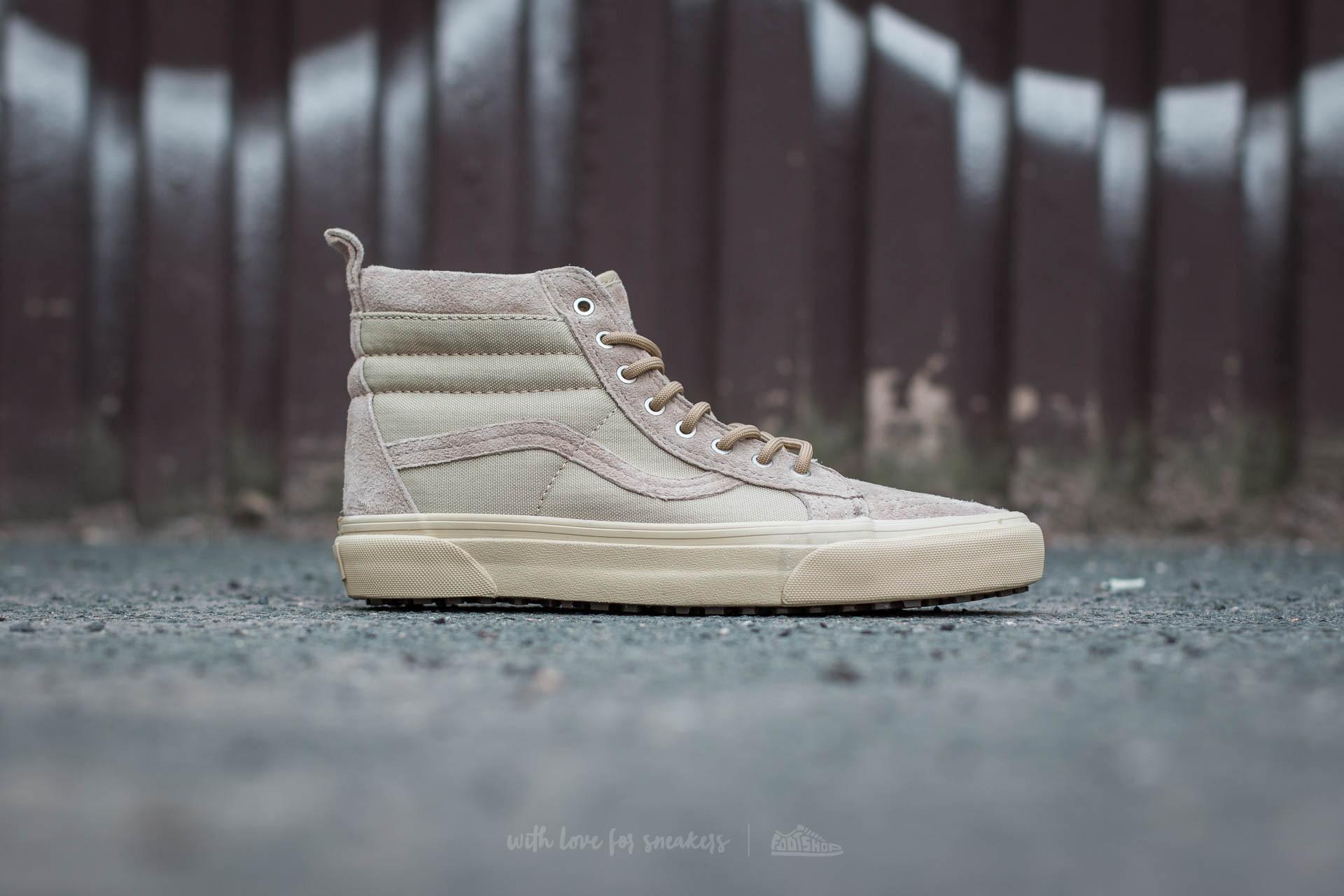 khaki high top vans