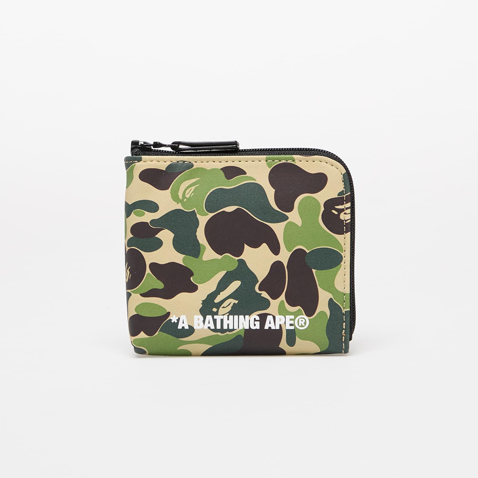 アベイシングエイプABC CAMO MINI ZIPPED WALLETグリーン A Bathing Ape Wallet Abc Camo Pu Leather Mini Zipped Wallet