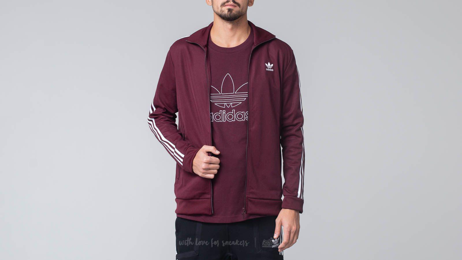 adidas beckenbauer track top maroon