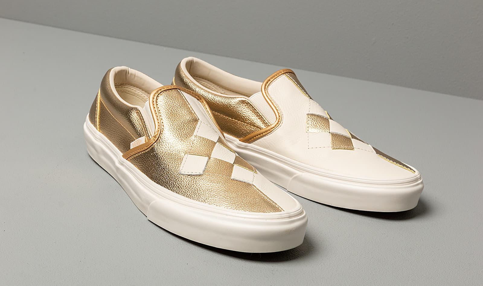 woven leather slip on vans