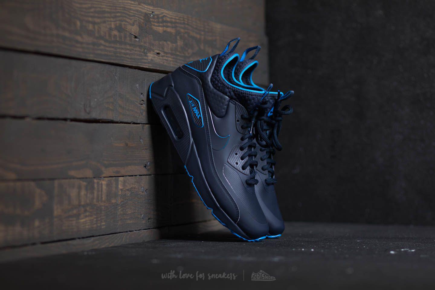 Nike Rubber Air Max 90 Ultra Mid Winter Se Obsidian/ Obsidian ... Nike Rubber Air Max 90 Ultra Mid Winter Se Obsidian/ Obsidian ...