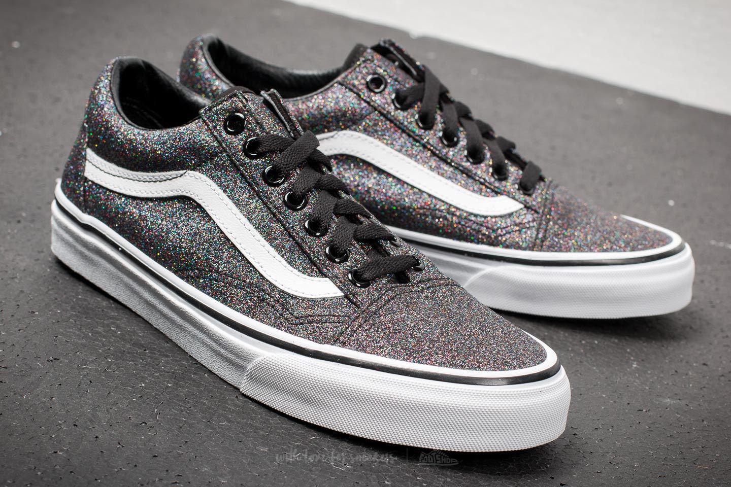 black rainbow glitter vans