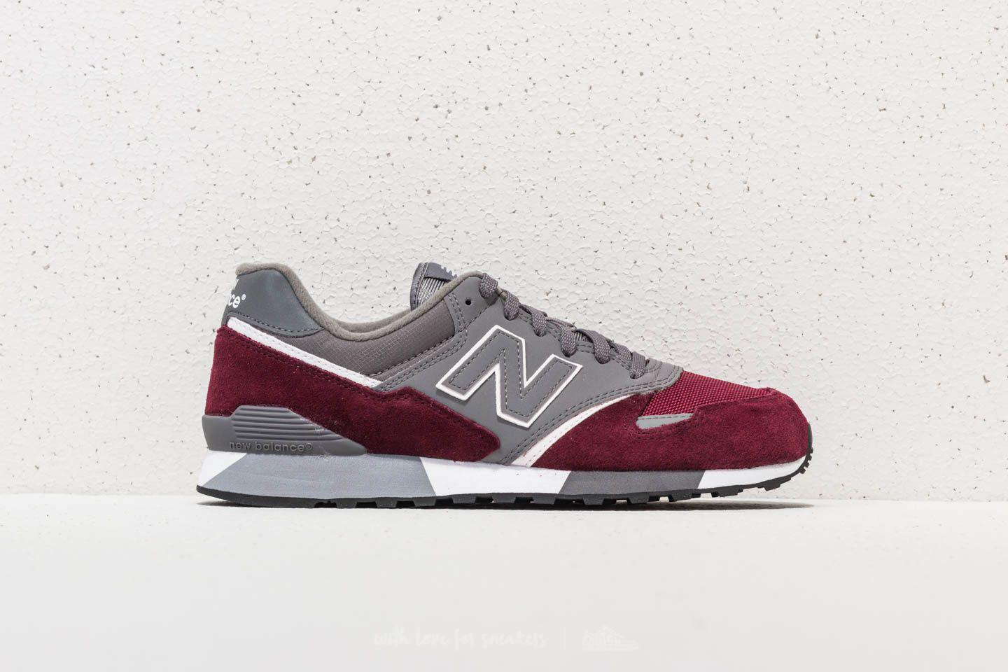 New Balance Leather 446 Grey/ Burgundy in Gray for Men | Lyst