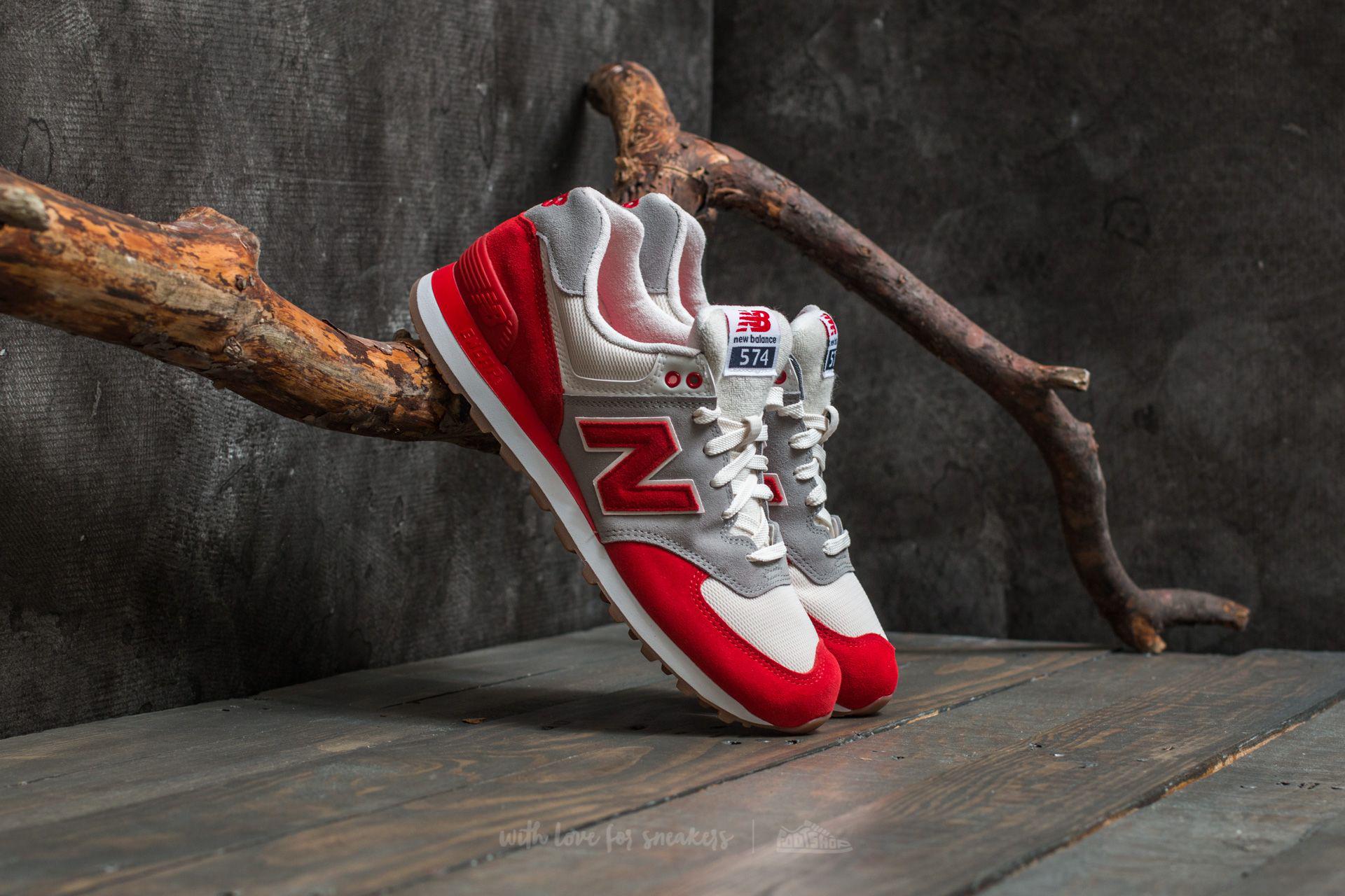 New Balance Leather 574 Red/ Silver Mink for Men - Lyst