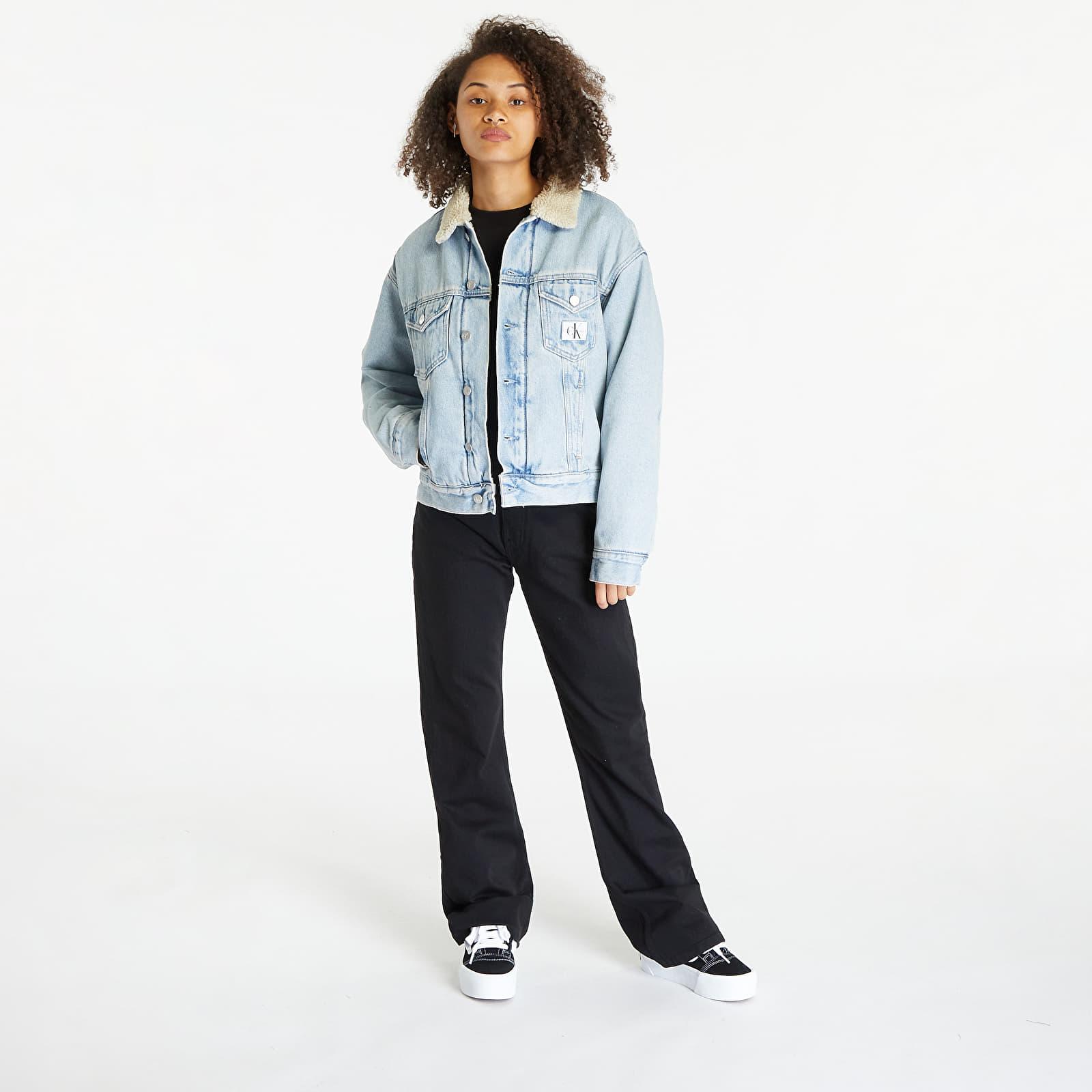 Calvin Klein Sherpa 90s Denim Jacket Blue In Mid Blue | ModeSens