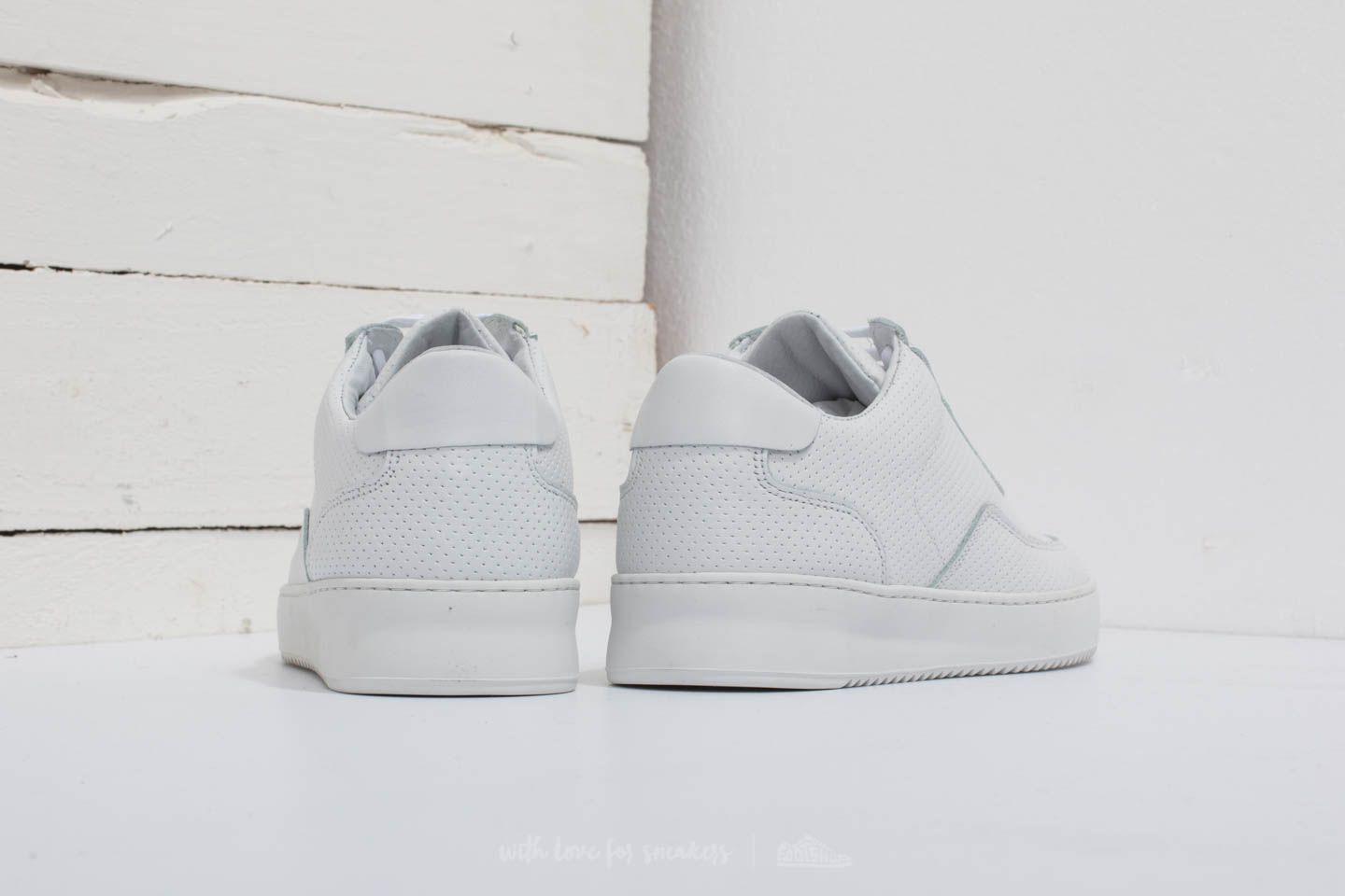 low mondo ripple nappa perforated all white