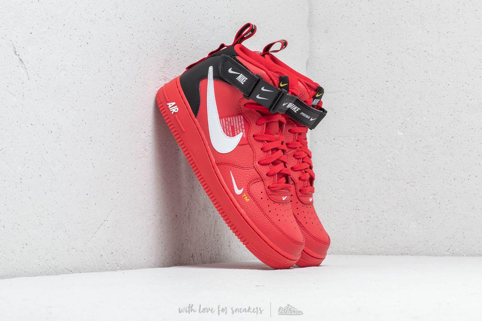 Nike Leather Air Force 1 Mid '07 Lv8 University Red/ White- Black for Men -  Lyst