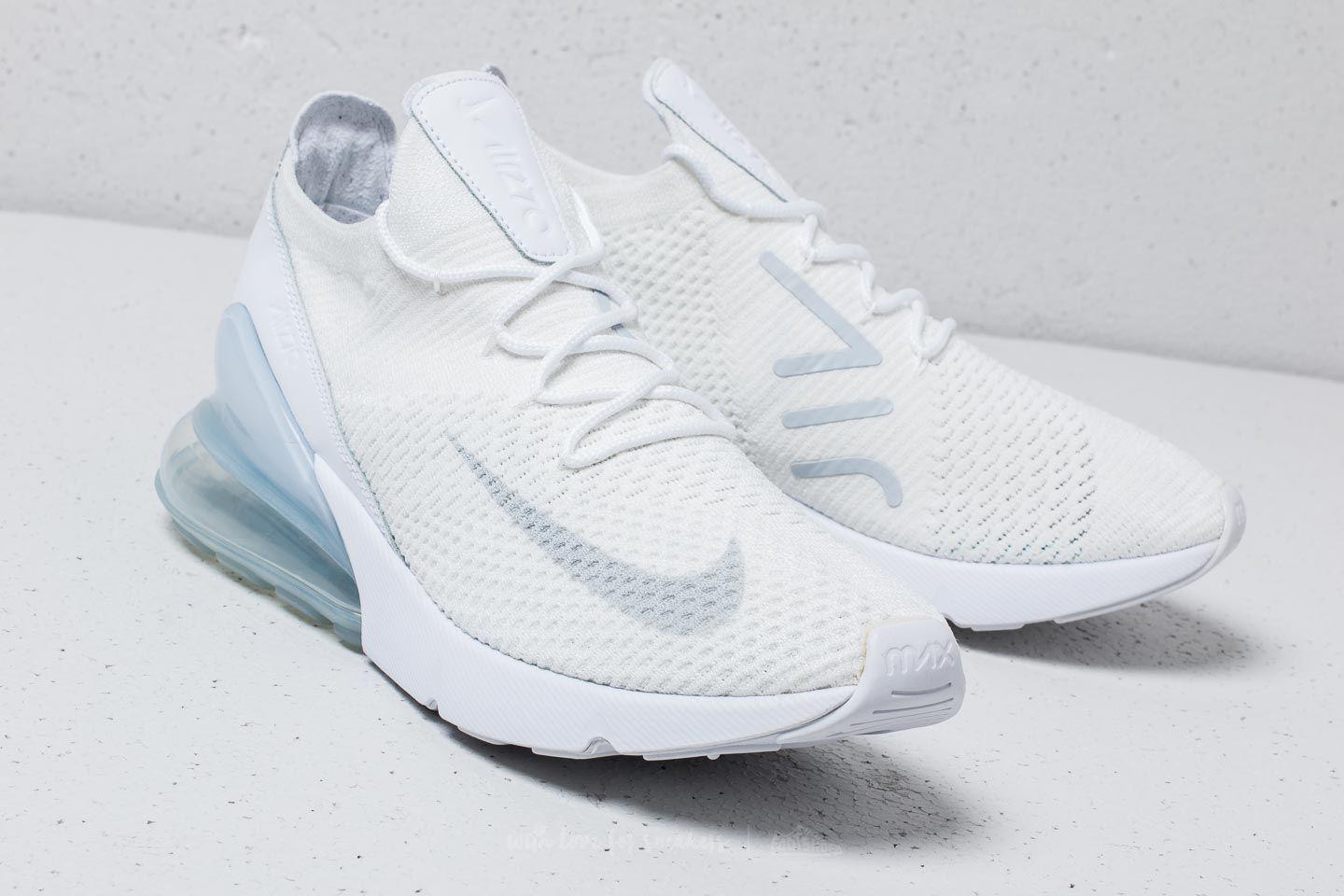 Nike Rubber Air Max 270 Flyknit White/ Pure Platinum-white for Men - Lyst