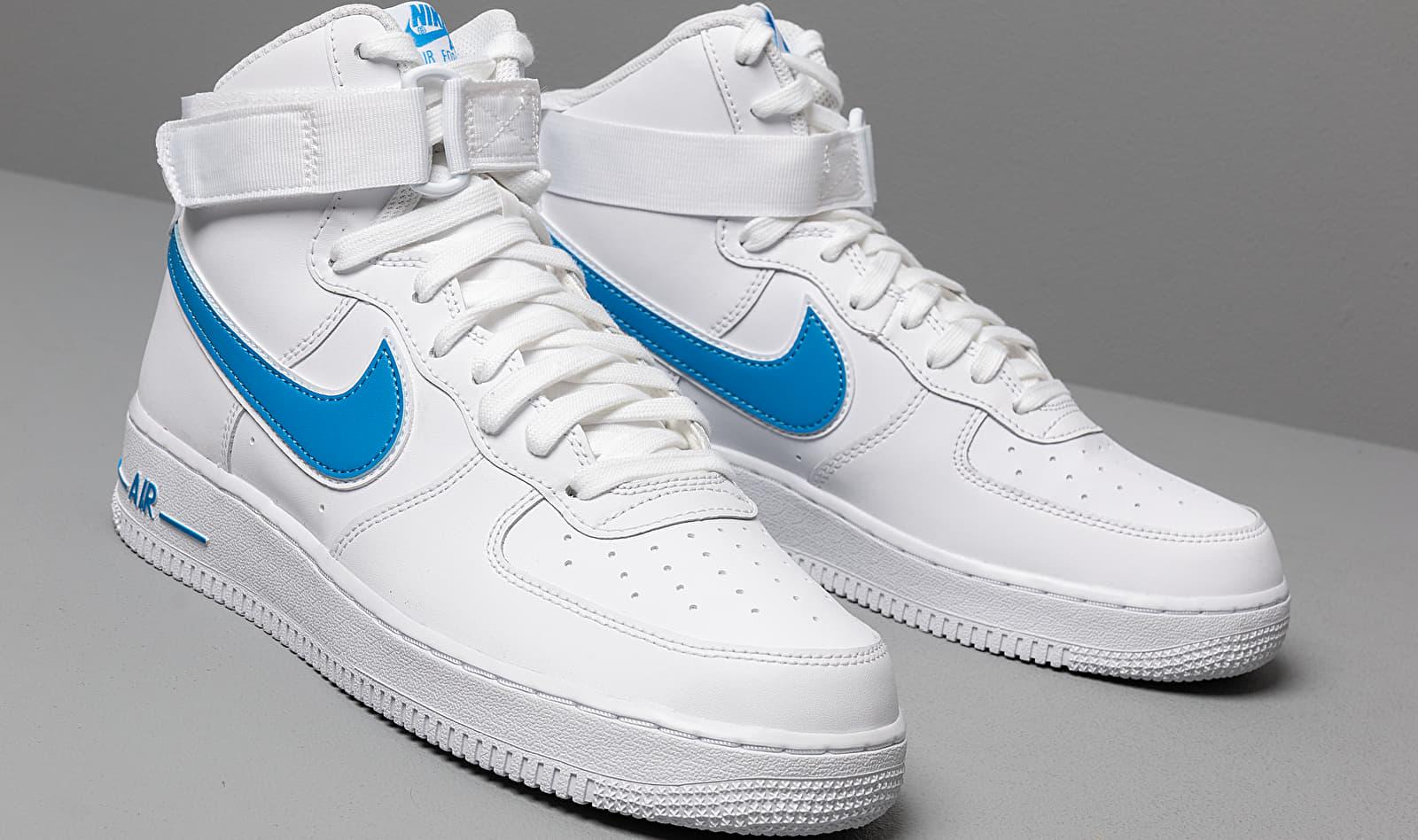 nike air force 1 high white and blue