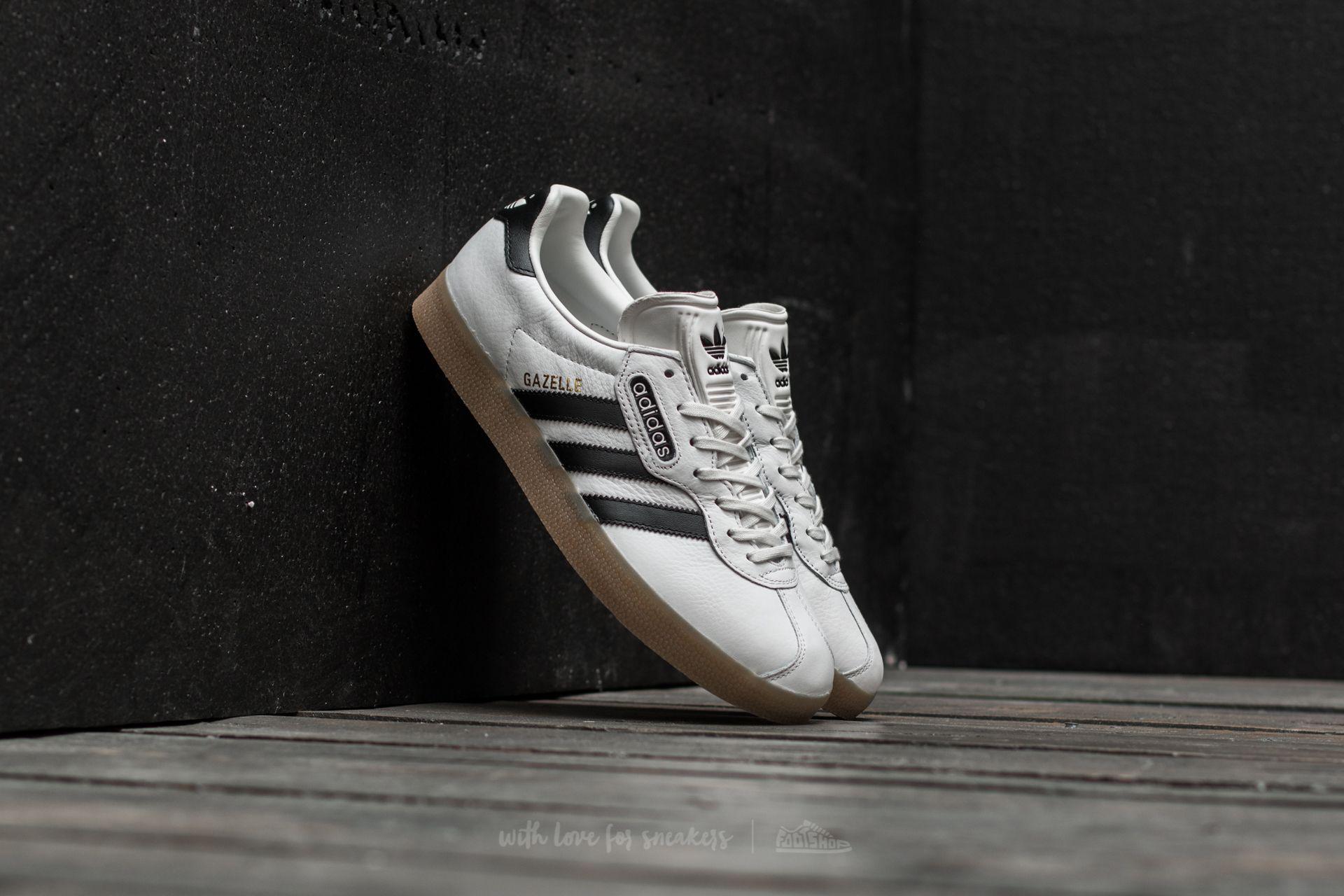 Adidas gazelle super white black sale