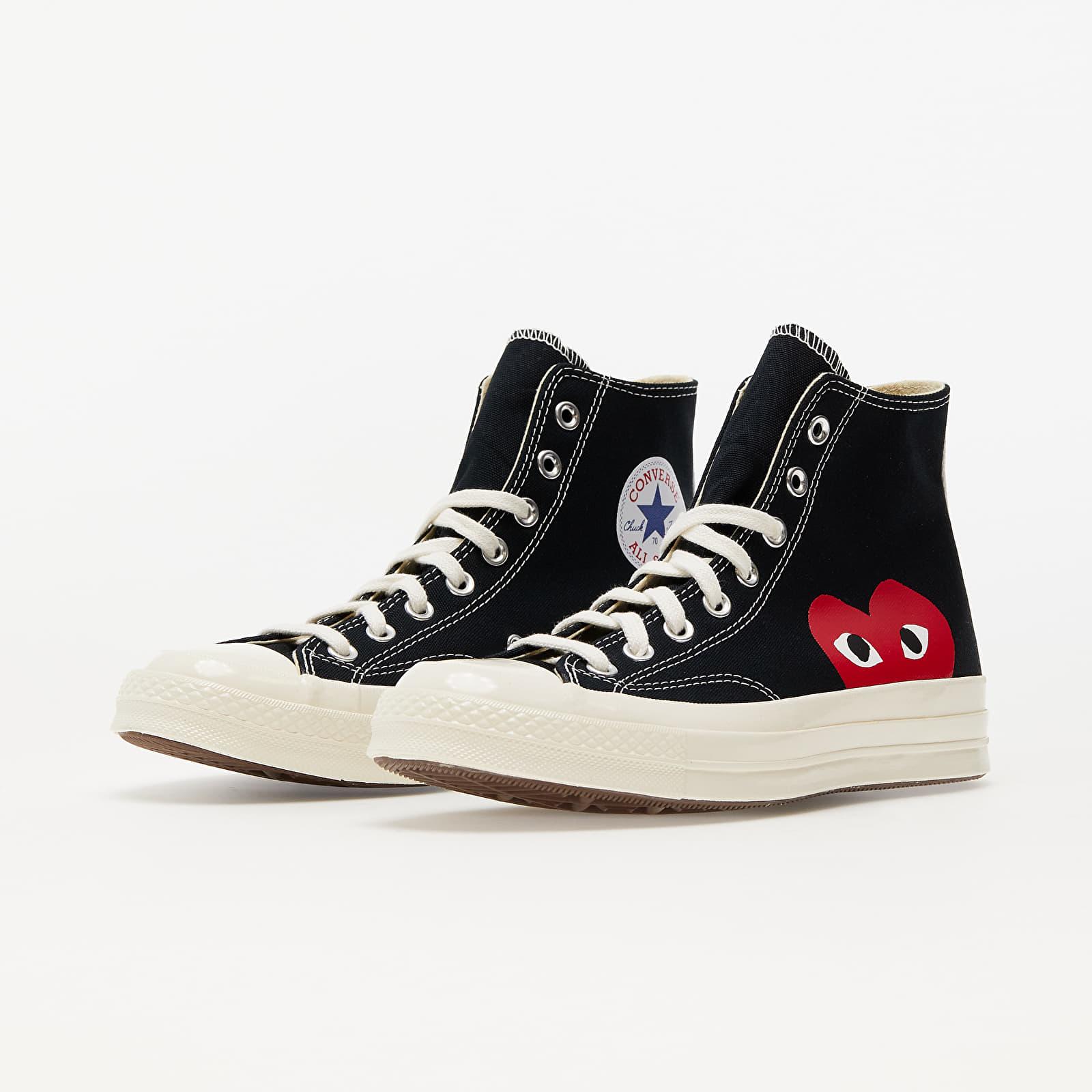 black converse with heart