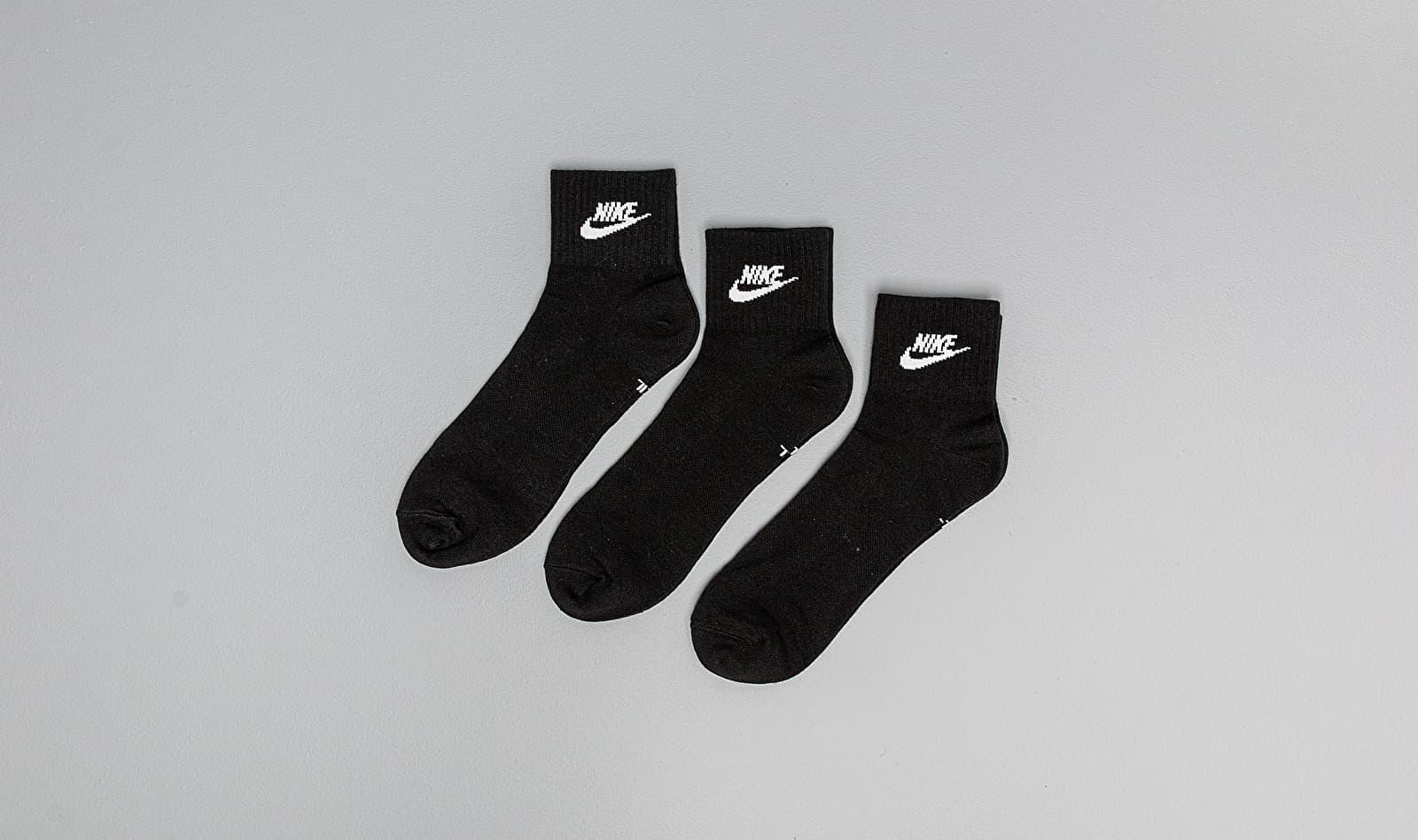 Nike Cotton Three-pack Black Essential Everyday Ankle Socks for Men - Lyst