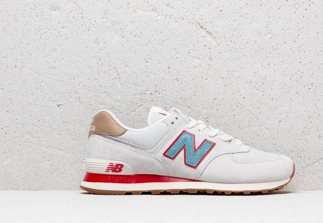 New Balance Suede 574 Grey/ Blue/ Red 