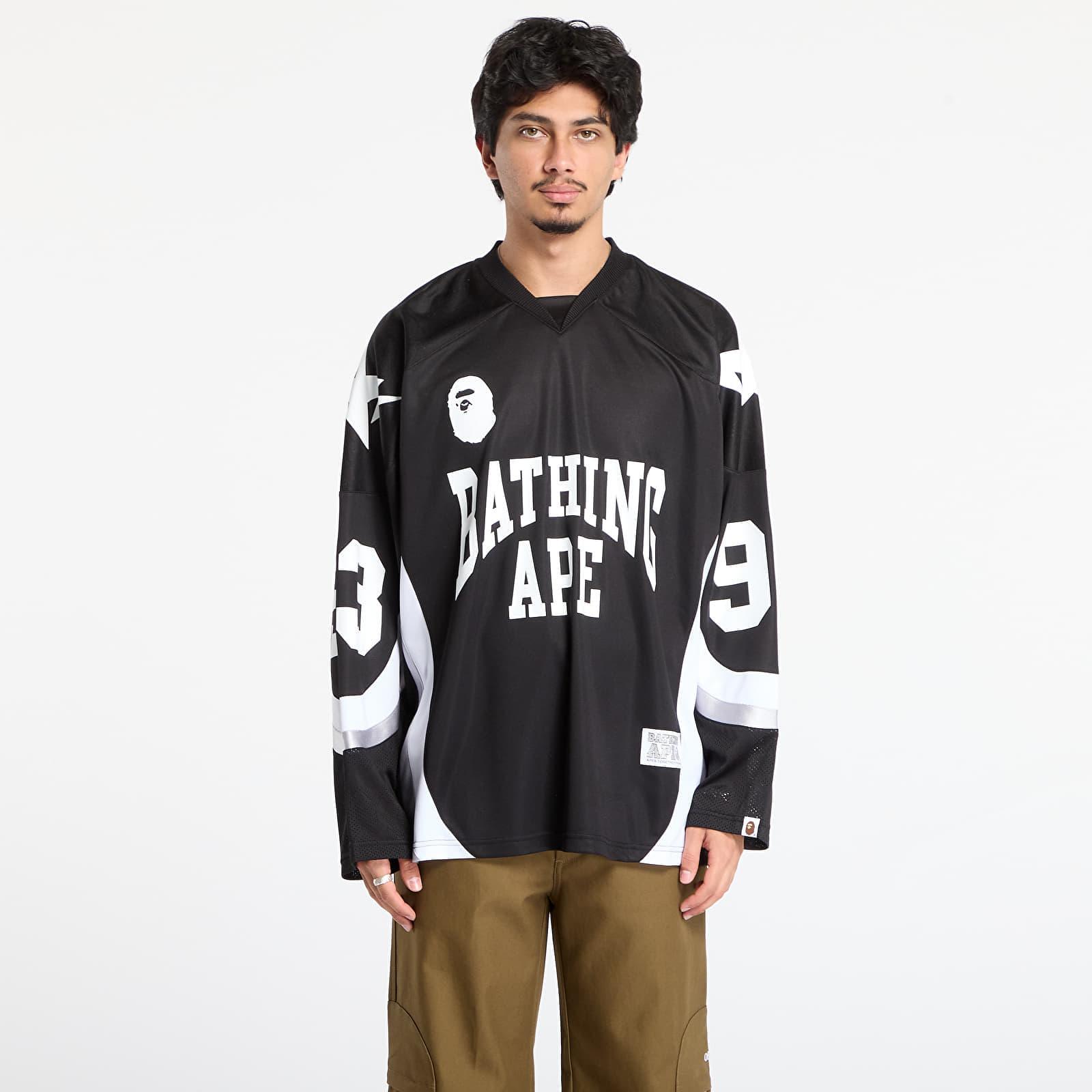 A Bathing Ape T-Shirt Line Camo Jacquard Logo Relaxed Fit Ice