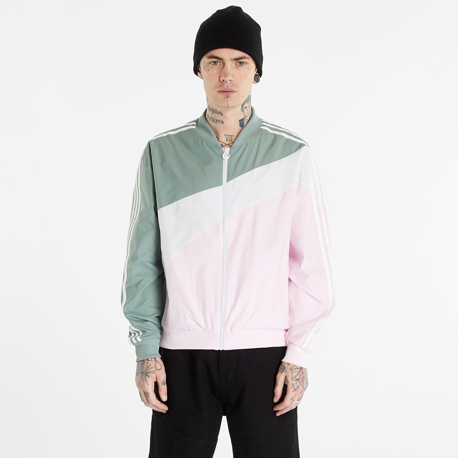adidas Originals Adidas Swirl Woven Track Jacket Silver Green / Clear Pink  for Men | Lyst