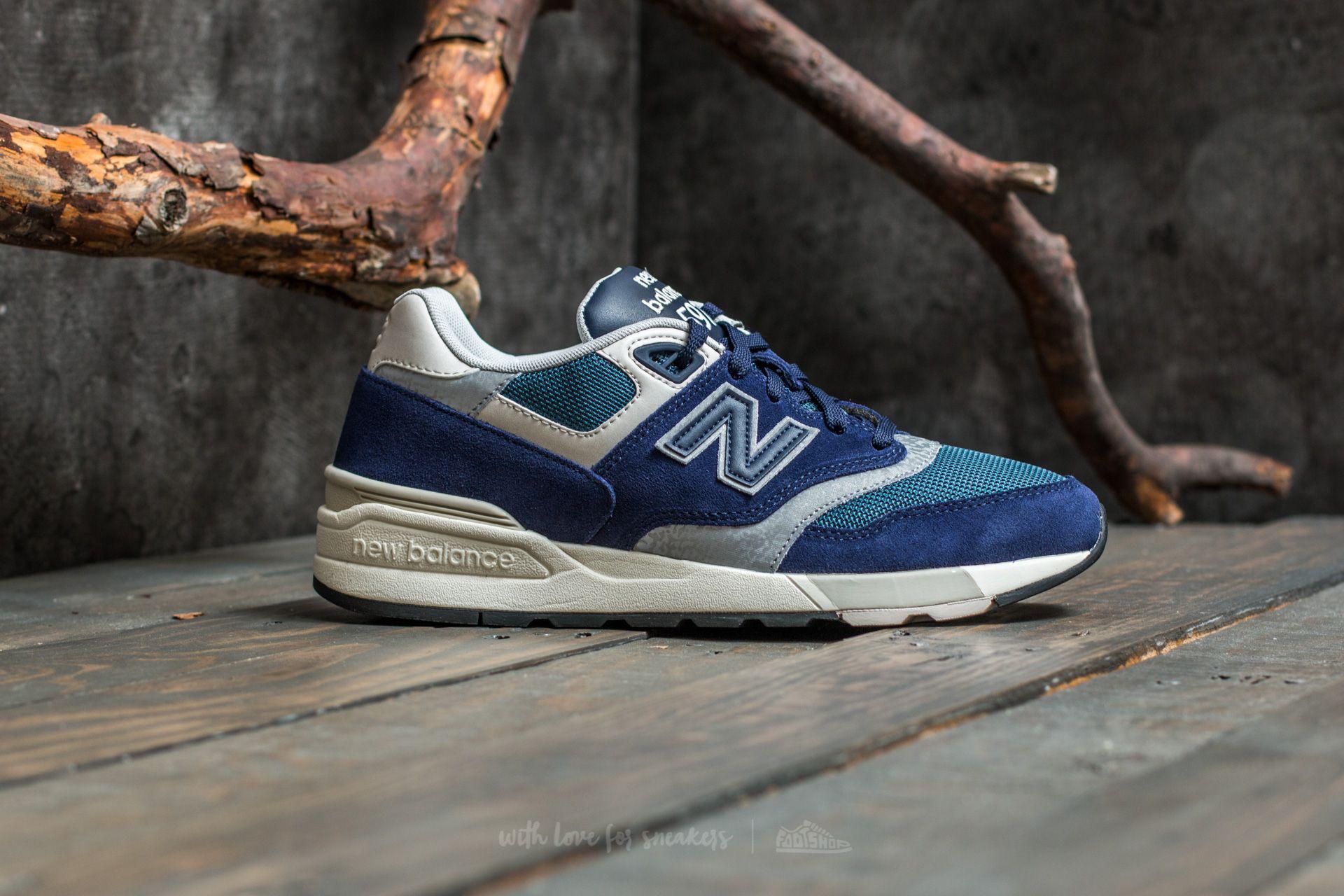 New Balance Leather 597 Blue/ Grey for Men - Lyst