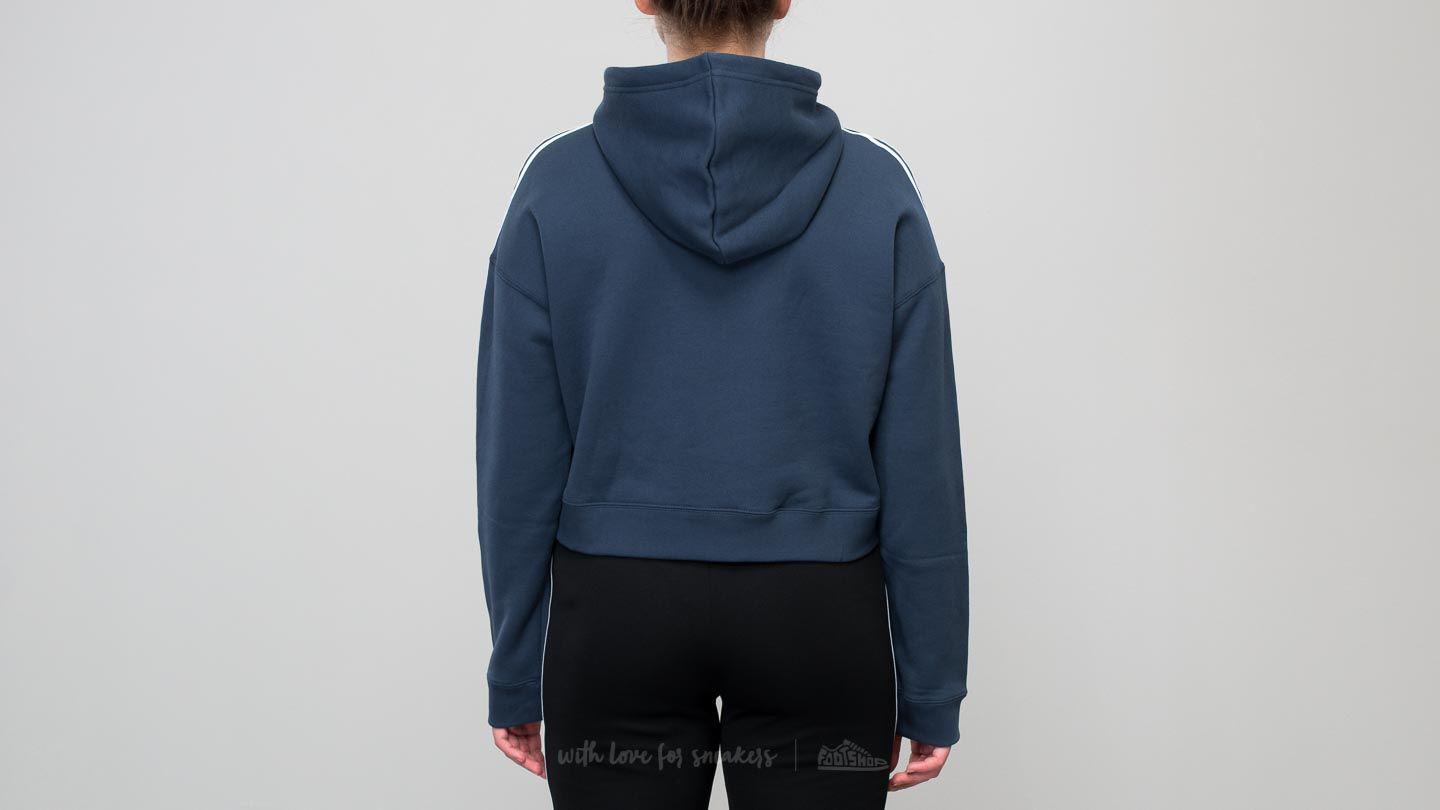 adidas cropped hoodie mineral blue