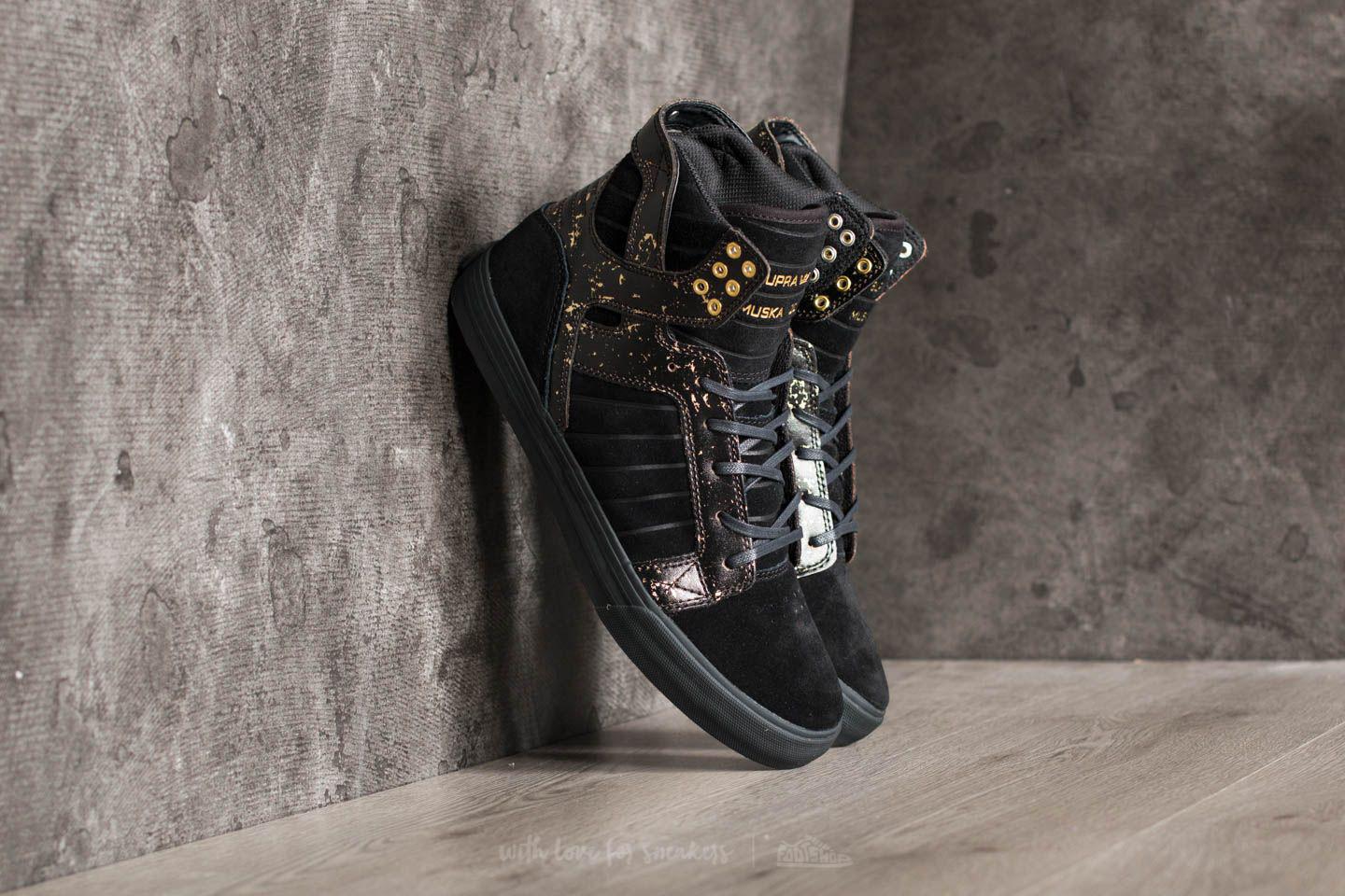 supra high tops black and gold