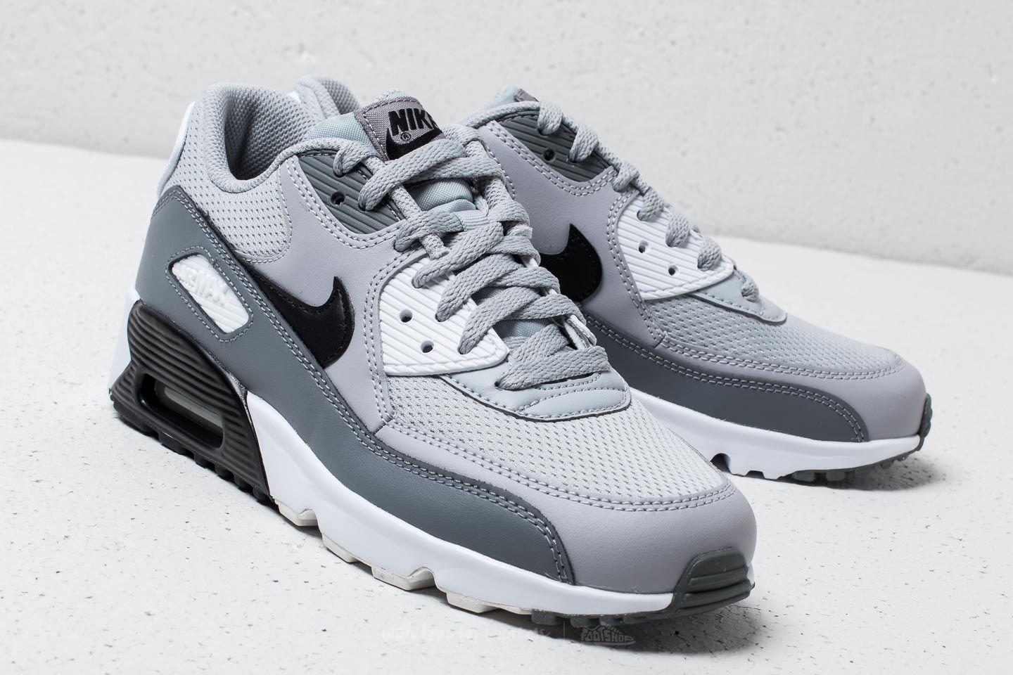 Nike Leather Air Max 90 Mesh (gs) Wolf Grey/ Black-cool Grey in ...