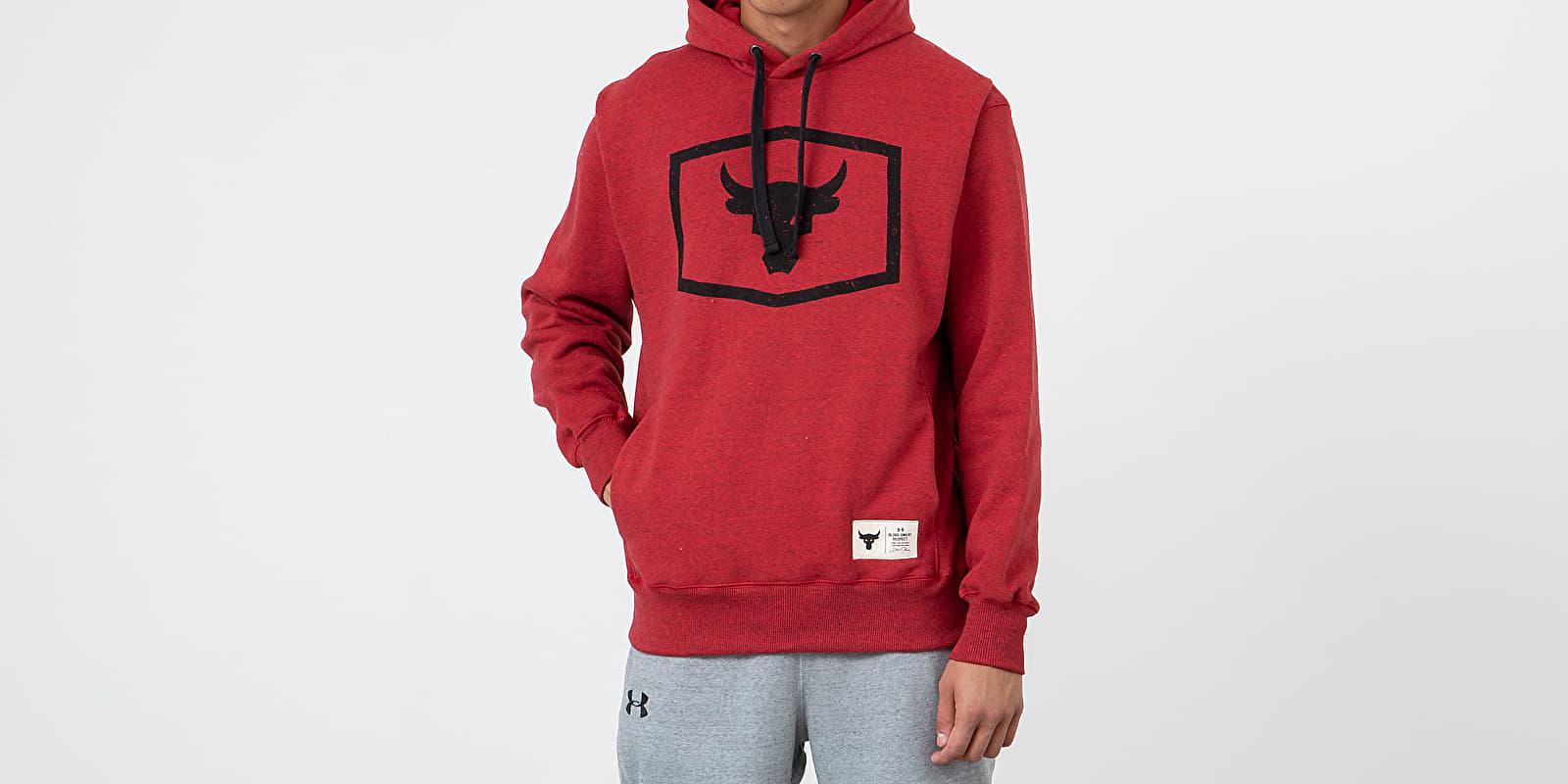 Under Armour Cotton Men's Project Rock Warm-up Hoodie in Red for Men - Lyst