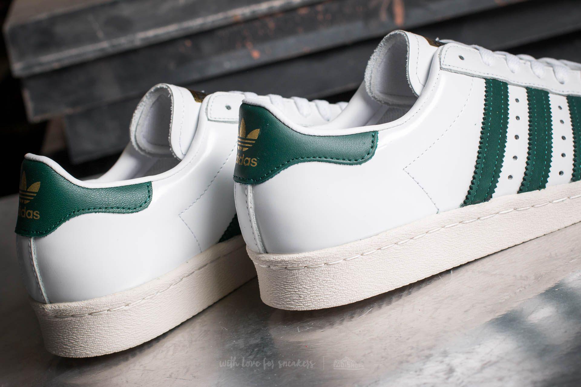 adidas originals white and green superstar