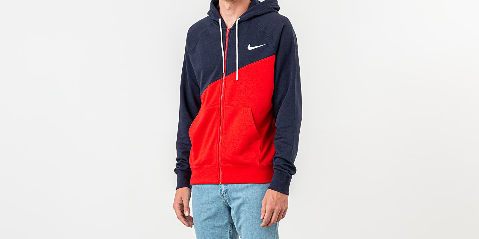 Nike Nsw Swoosh Fz Ft Cotton Blend Hoodie in Blue for Men | Lyst