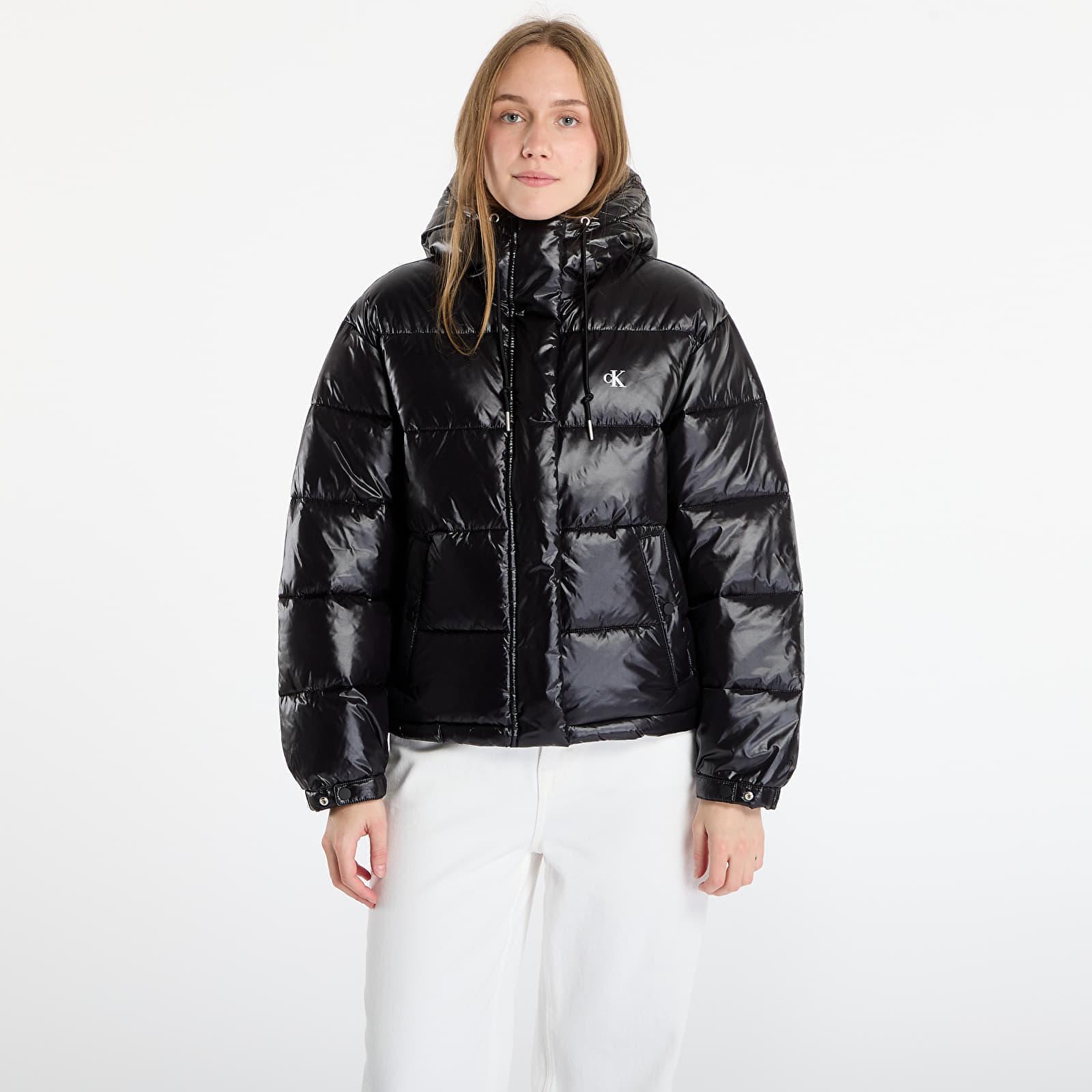 Calvin Klein Cropped Faux Leather Puffer Jacket Calvin Klein