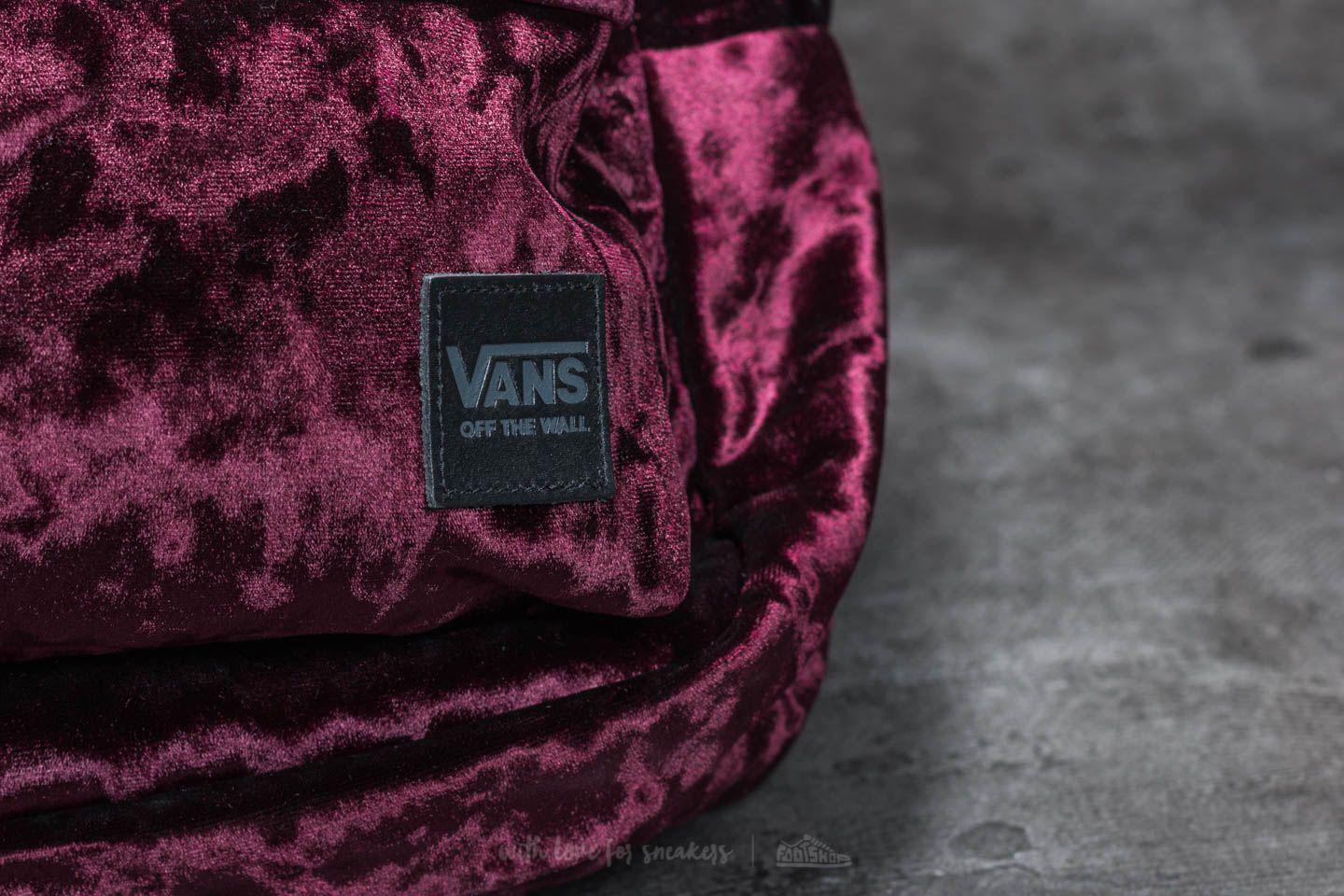 Vans Deana Crushed Velvet Backpack Burgundy | Lyst