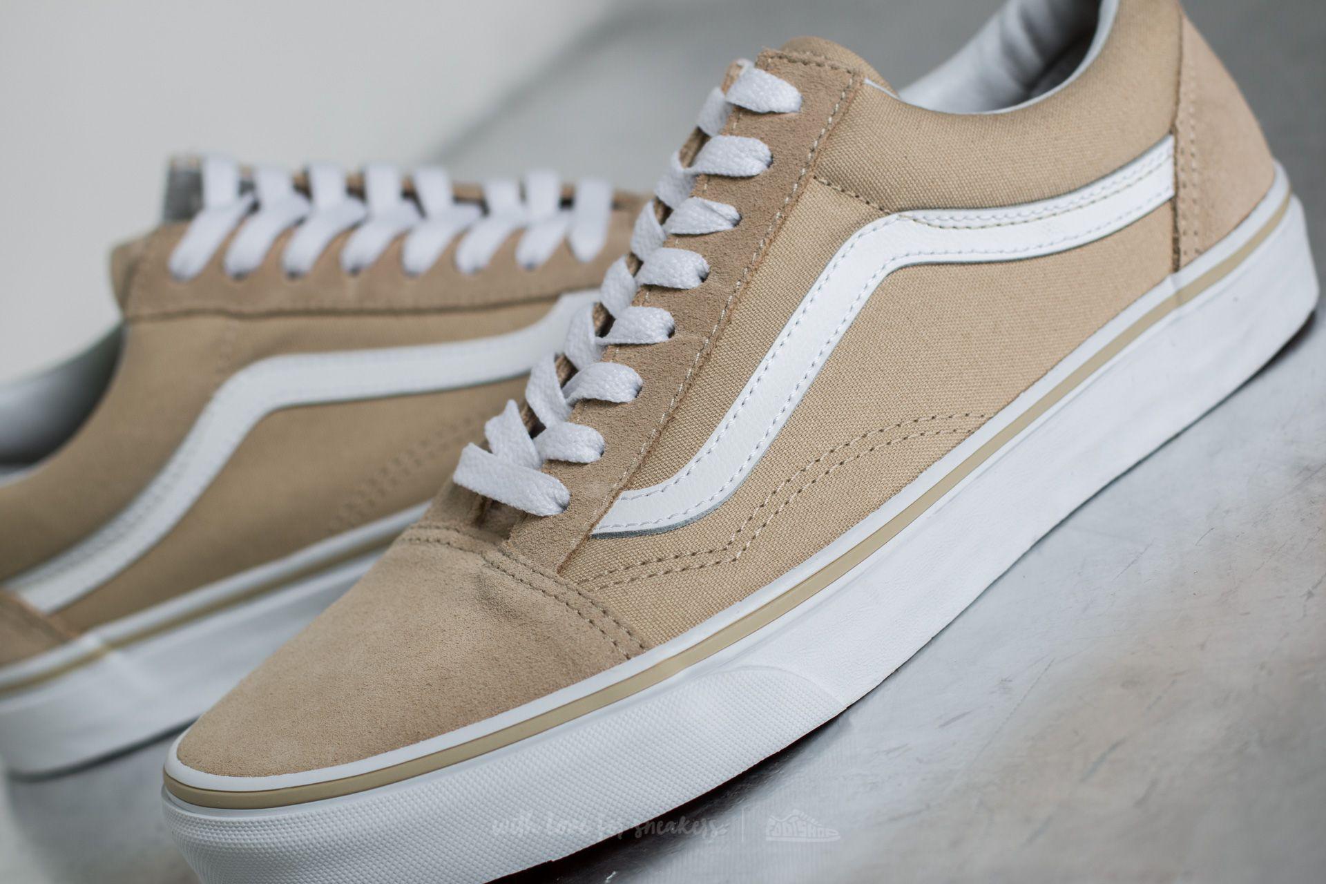 vans old skool khaki white