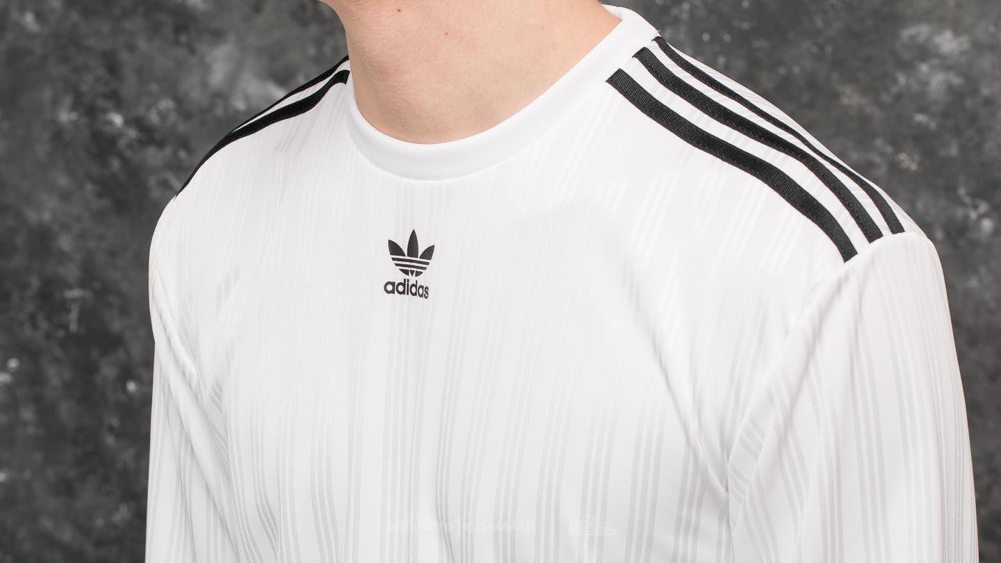 adidas originals adicolor long sleeve football jersey in white cw1225
