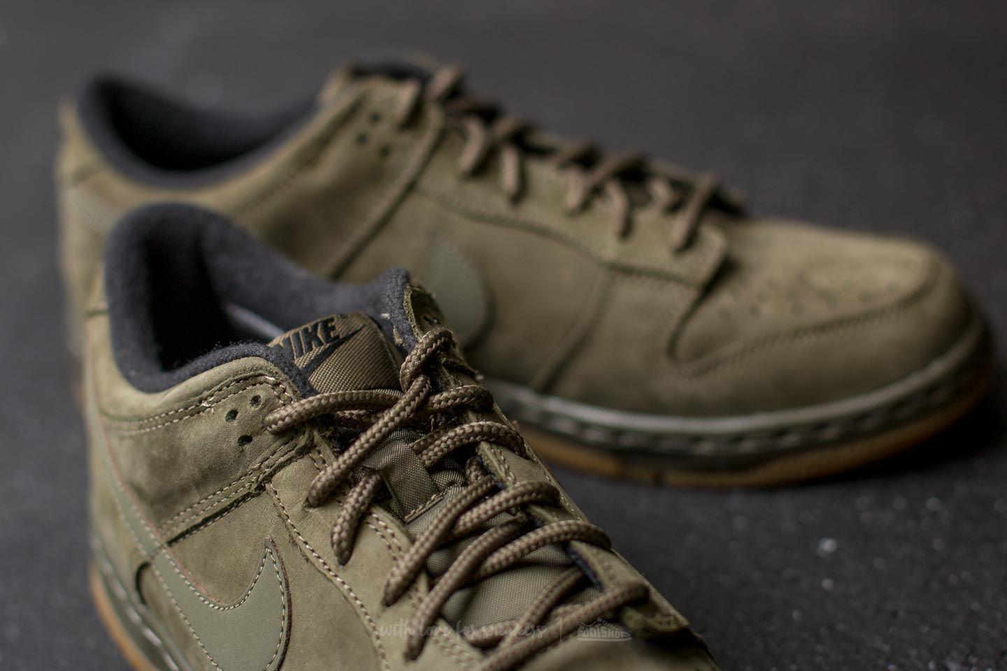 olive green and white dunks