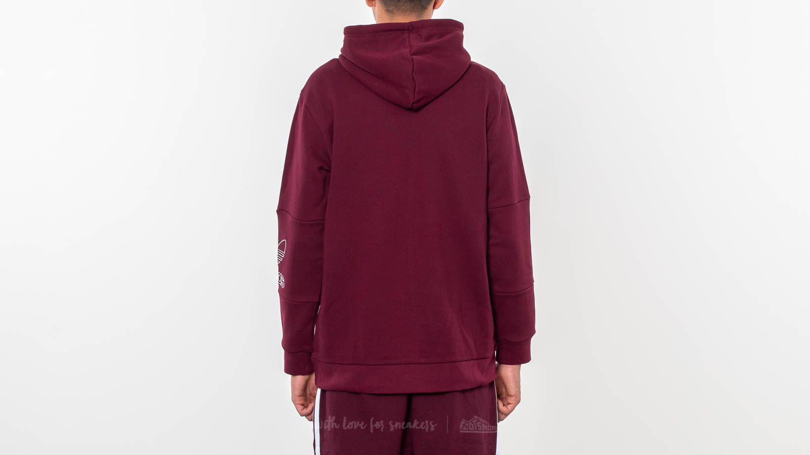 adidas outline hoodie maroon