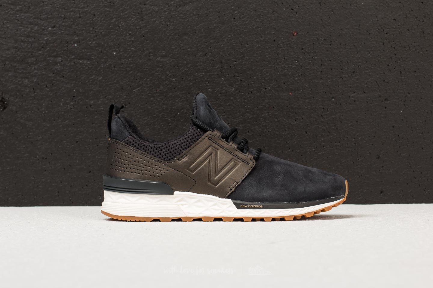 new balance black & gold 574 v2 metallic trainers