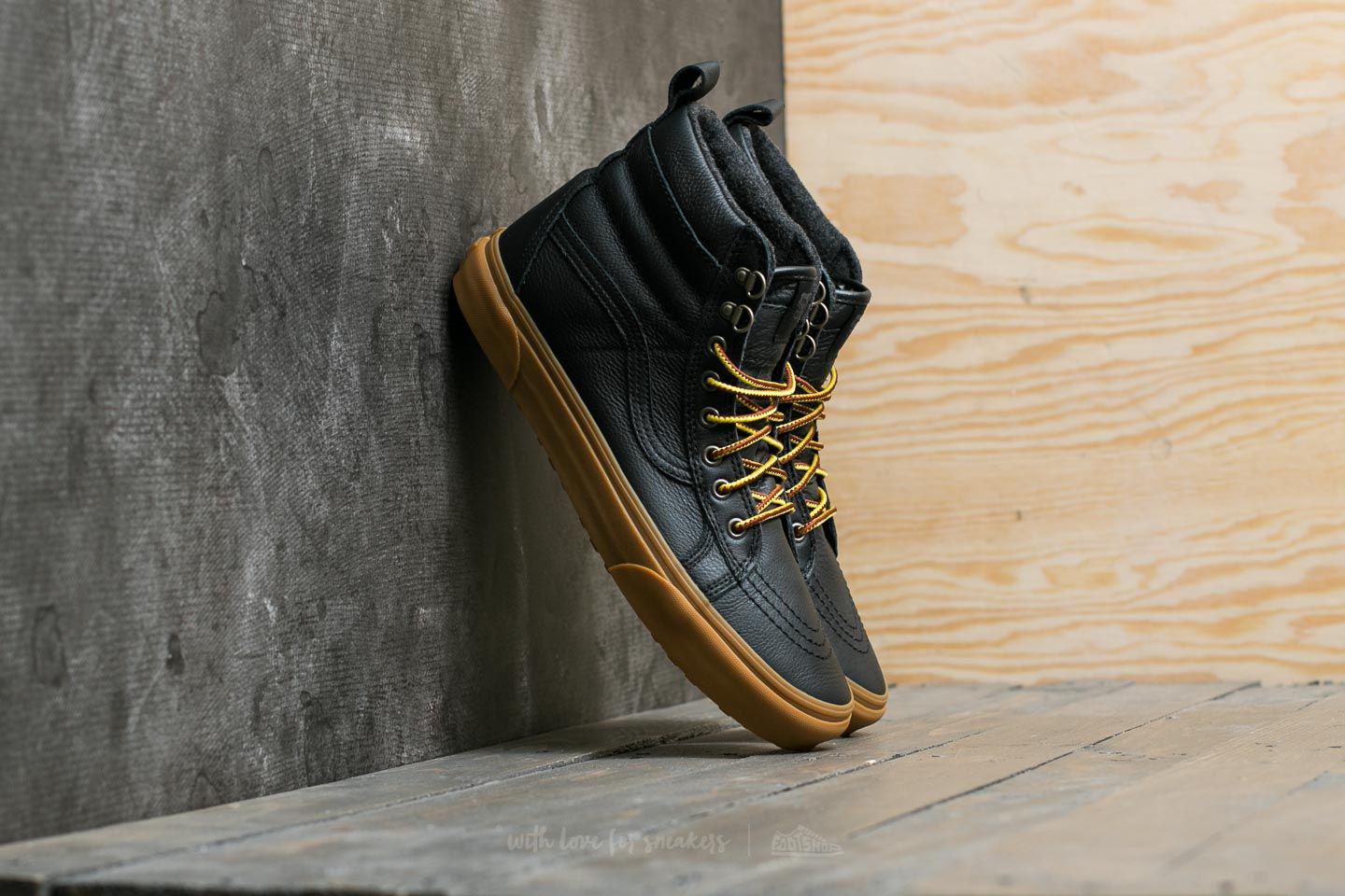 vans sk8 hi mte black leather gum