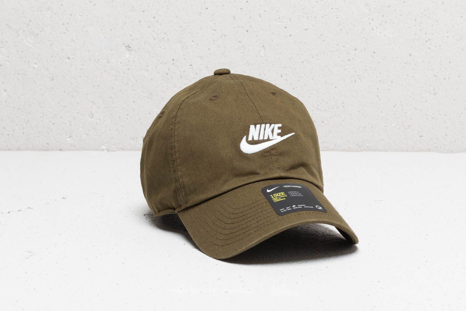 Nike Cotton Sportswear Heritage 86 Washed Futura Cap Olive Canvas/ White in  Green for Men | Lyst